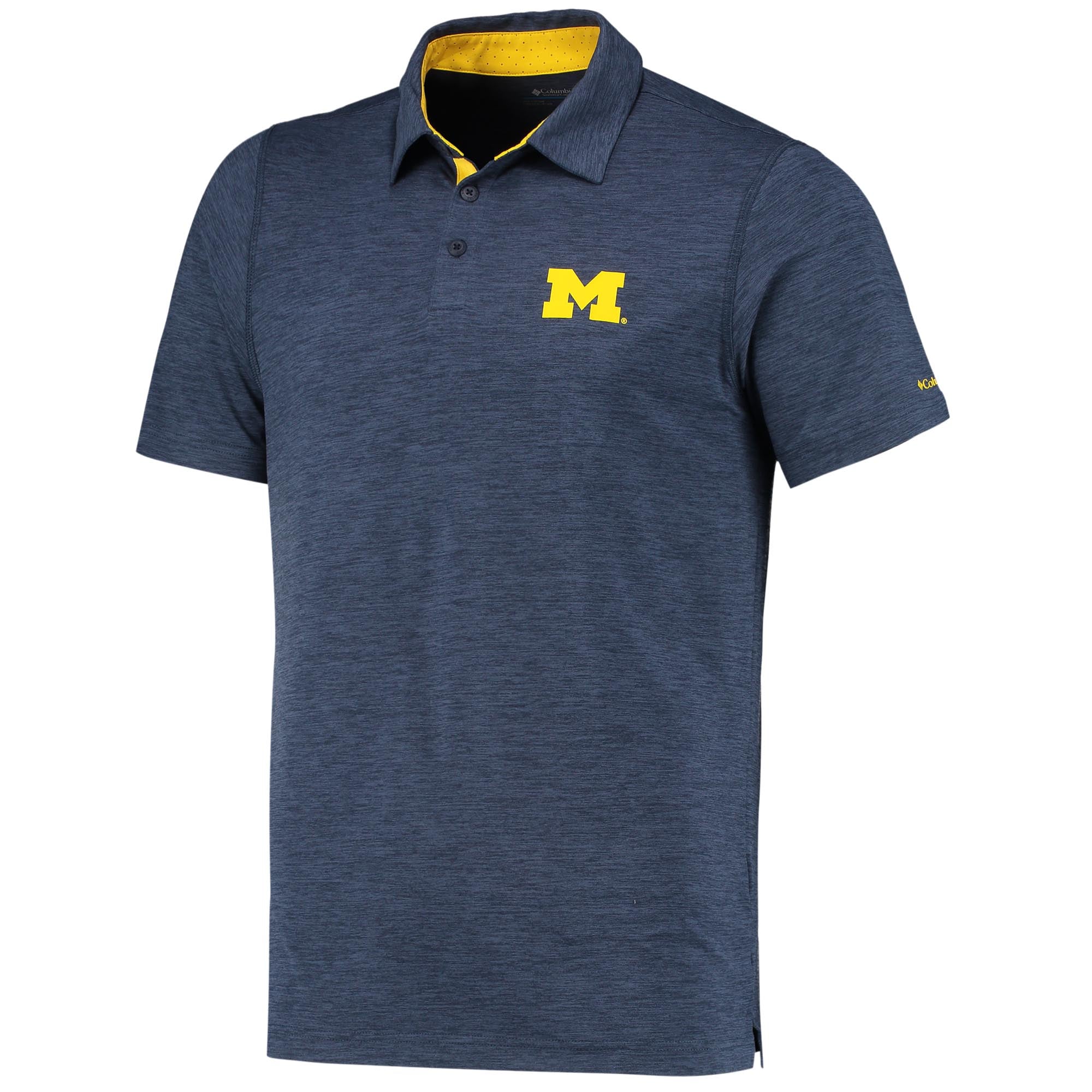 Polo Columbia bleu marine Michigan Wolverines Trail Omni-Shade pour homme