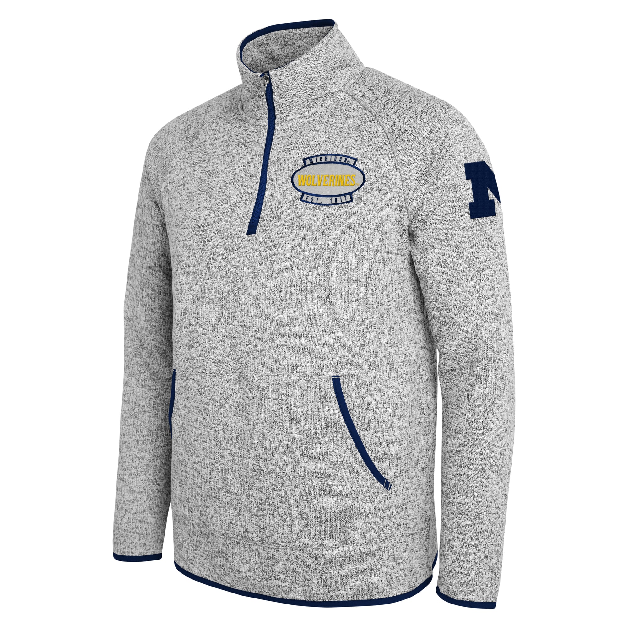 Pull-over à col zippé gris de la collection Darius Rucker pour homme par Fanatics, Michigan Wolverines