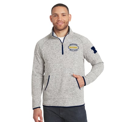 Michigan Wolverines Darius Rucker Collection by Fanatics Sweater Knit Quarter-Zip Pullover - Gray