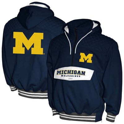 Michigan Wolverines Franchise Club Half-Zip Hoodie Anorak - Navy
