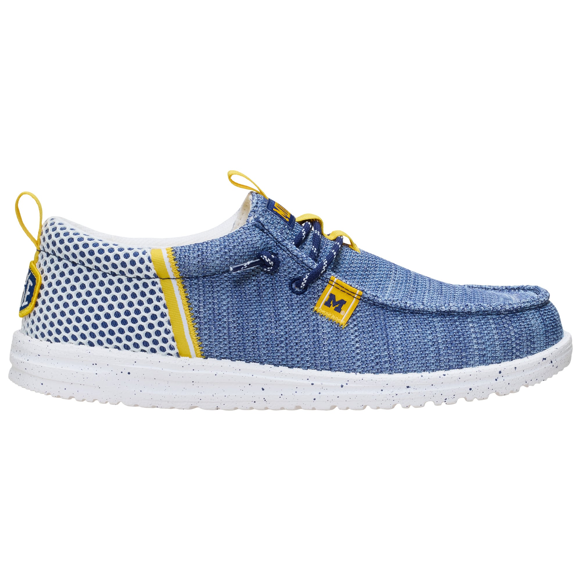 Men's Hey Dude Blue Michigan Wolverines Wally Stretch Sox Shoes