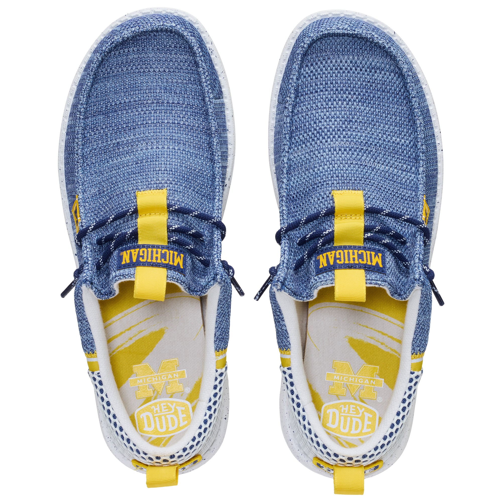 Men's Hey Dude Blue Michigan Wolverines Wally Stretch Sox Shoes