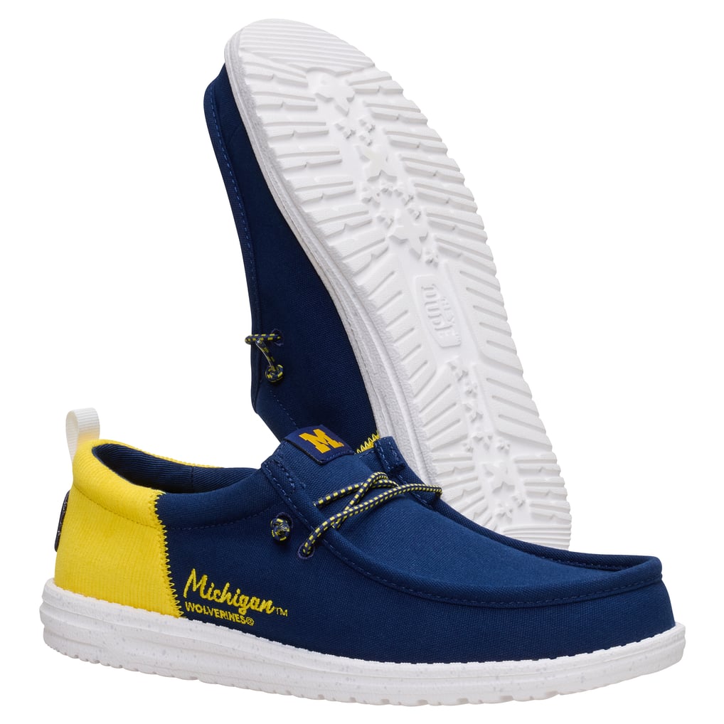 MICHIGAN HEY DUDE WALLY SOX TRI FANS GOLD BLUE - FOOTWEAR MEN\'S Hey Dude | Shoes | Hey Dude Wally Sox Tri Fans Gold Blue  main image 2