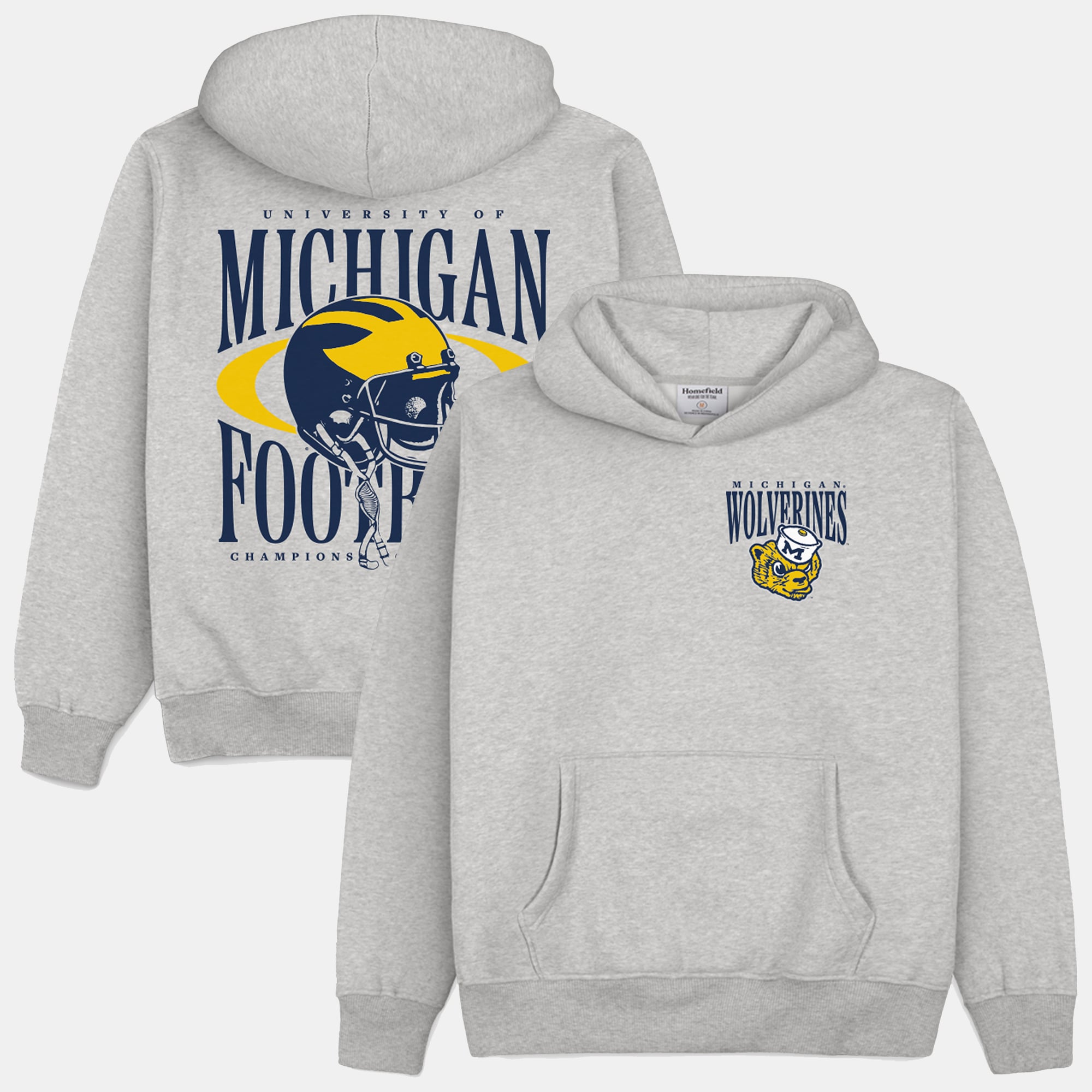 Sweat à capuche épais gris domicile pour homme des Wolverines du Michigan