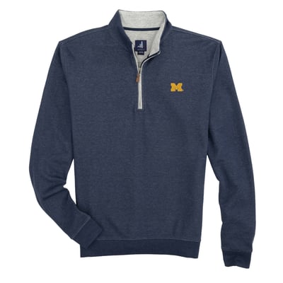 Michigan Wolverines johnnie-O Sully Tri-Blend Quarter-Zip Pullover - Navy