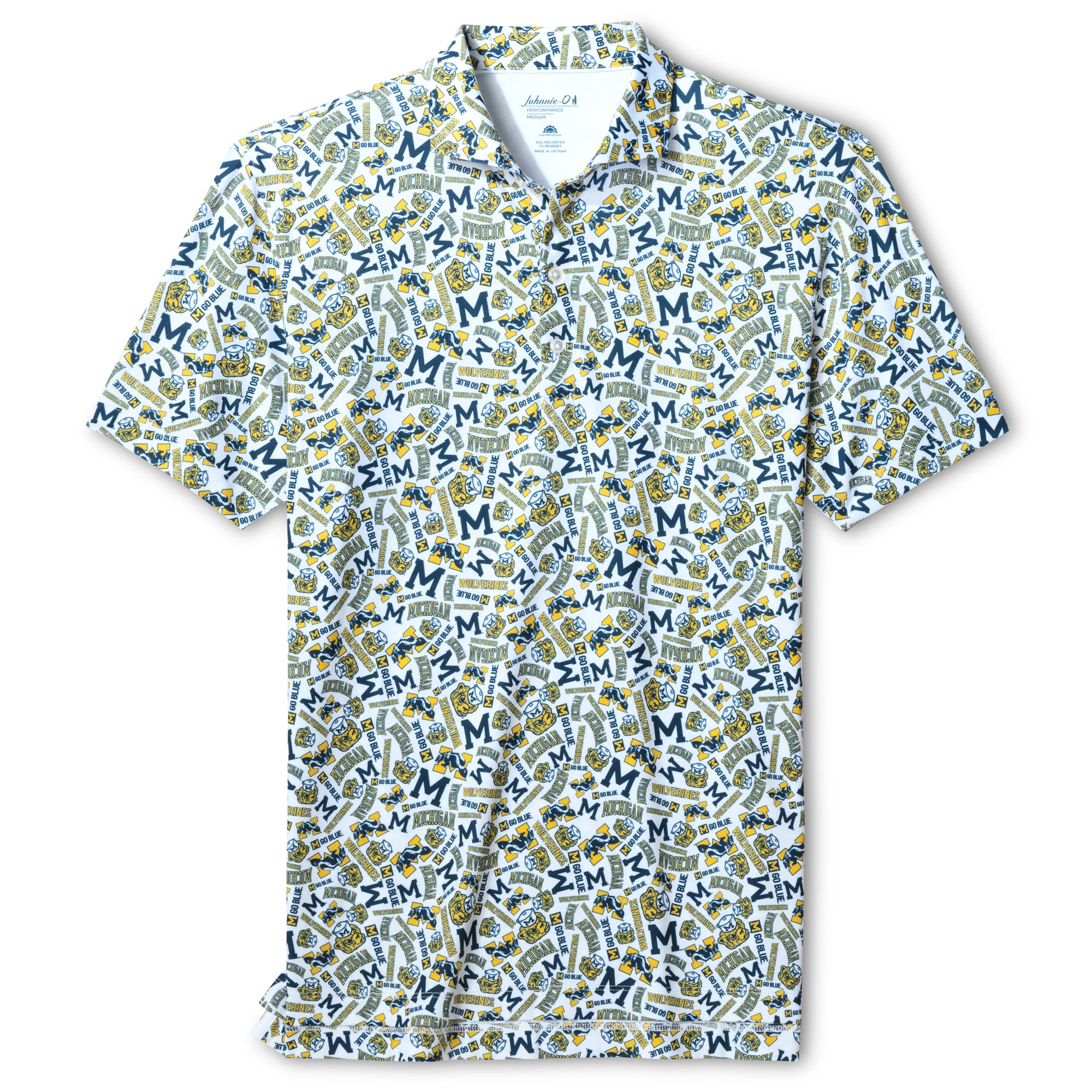 Polo Galvin blanc johnnie-O pour homme, Michigan Wolverines