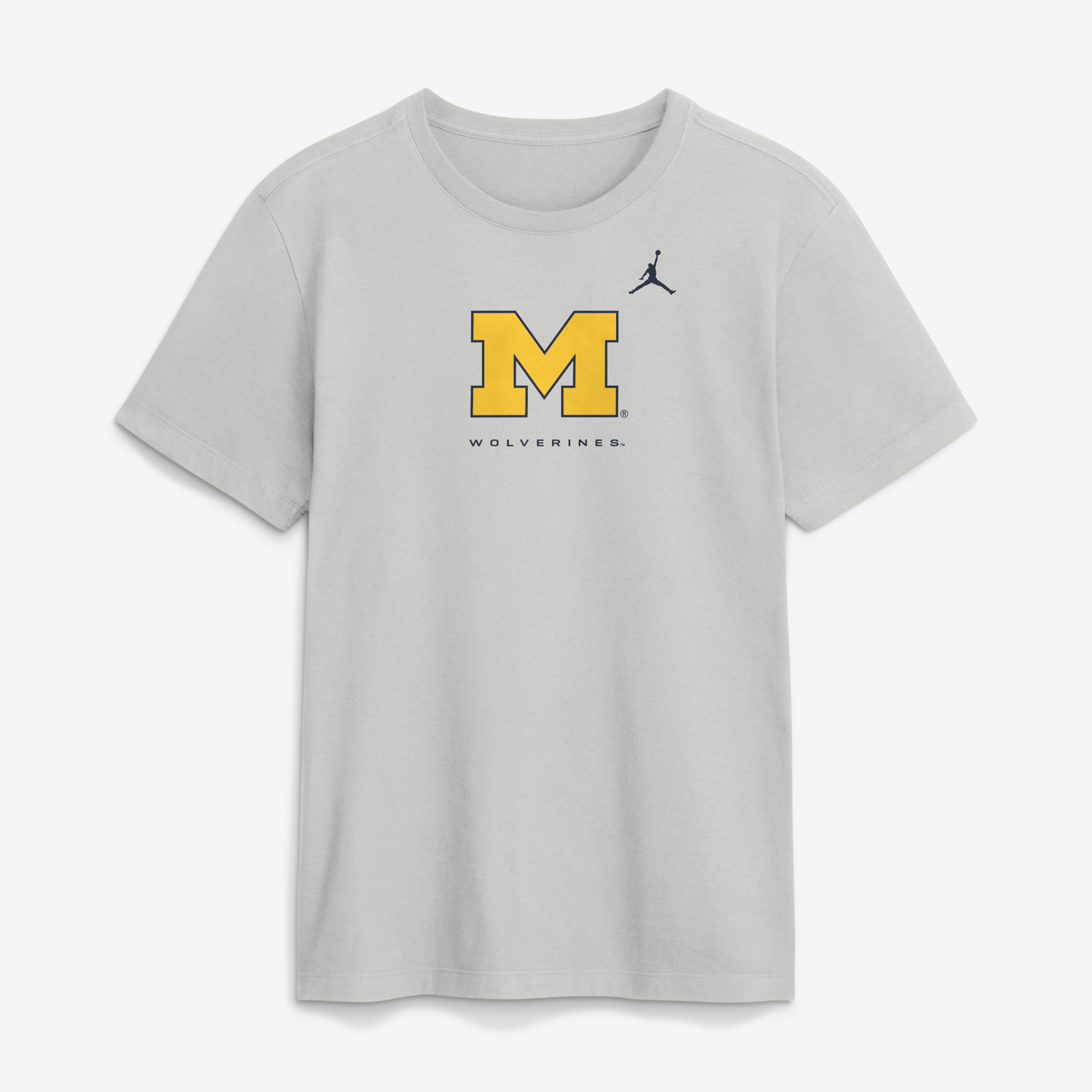 T-shirt Jordan Brand gris pour homme, modèle Michigan Wolverines Courtside Dri-FIT