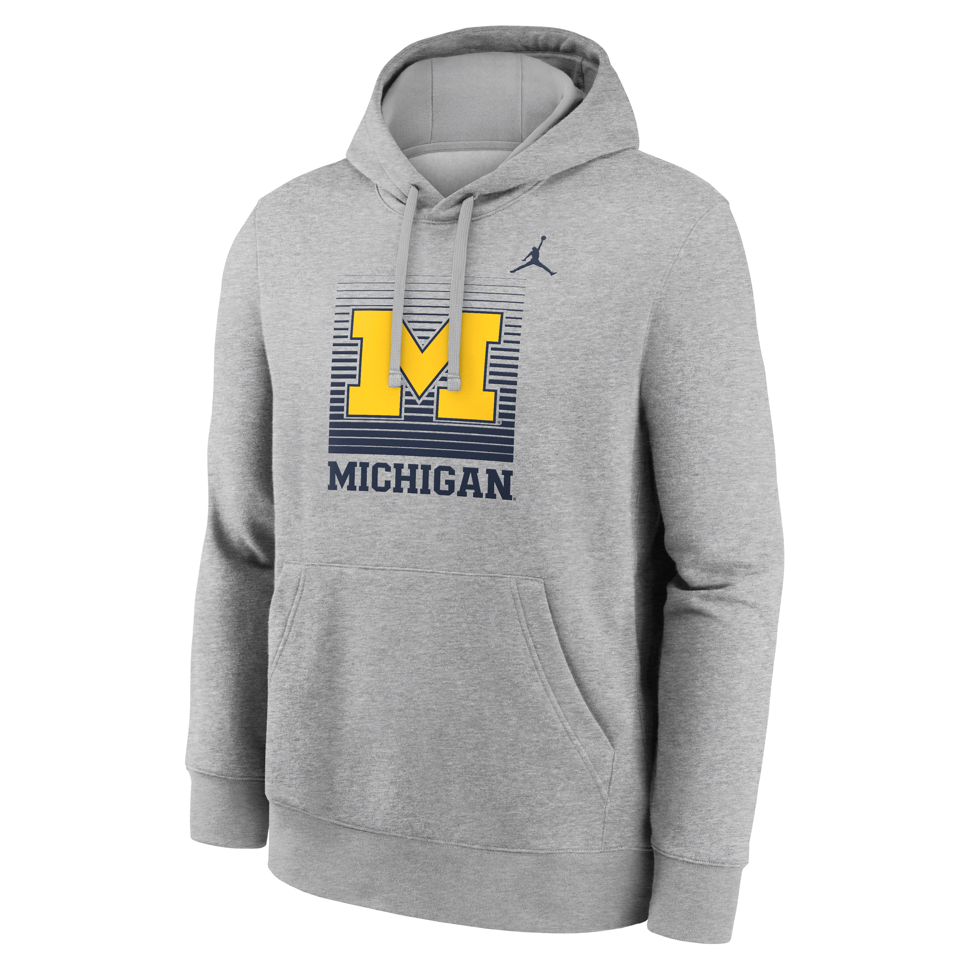 Sweat à capuche Jordan Brand Heather Gray Michigan Wolverines Primetime Gradient Square Club pour homme