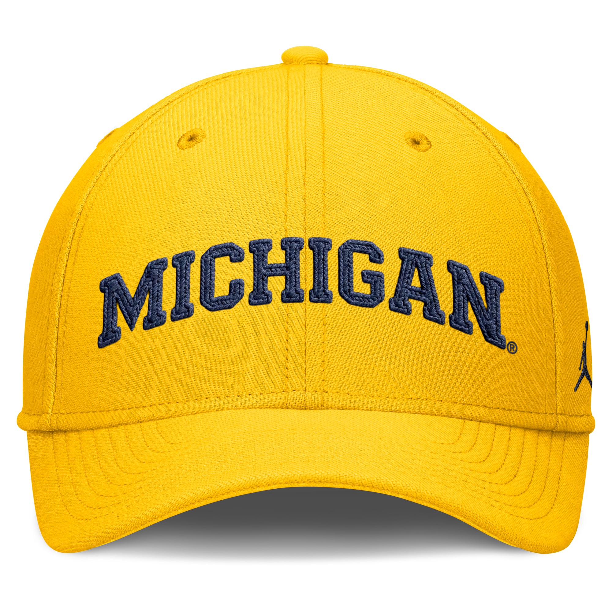 Men's Jordan Brand Maize Michigan Wolverines Letter Rise SwooshFlex Dri-FIT Hat