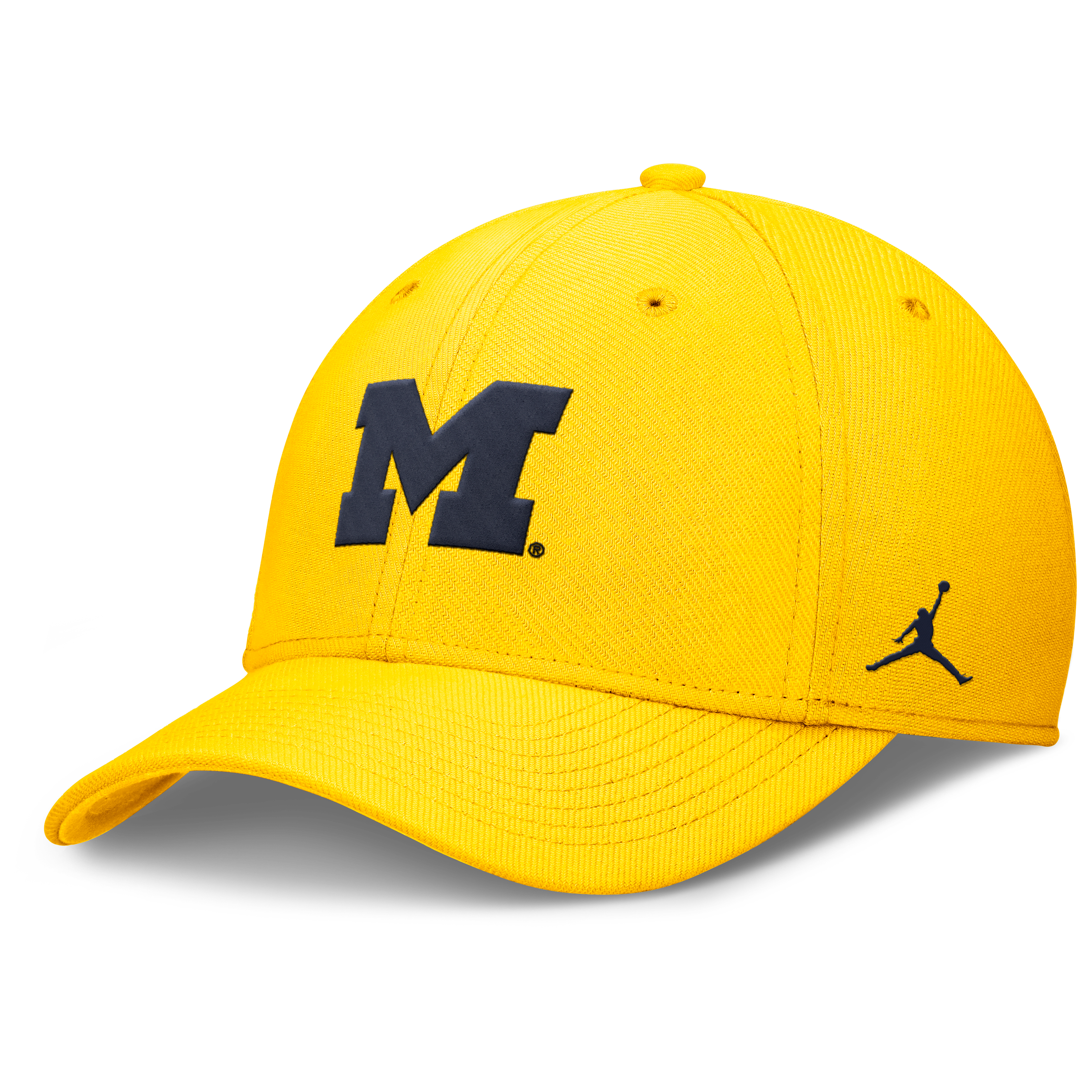 Men's Jordan Brand Navy Michigan Wolverines Rise SwooshFlex Dri-FIT Hat