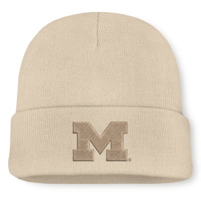 Michigan Wolverines Jordan Brand Utility Cuffed Knit Hat - Natural