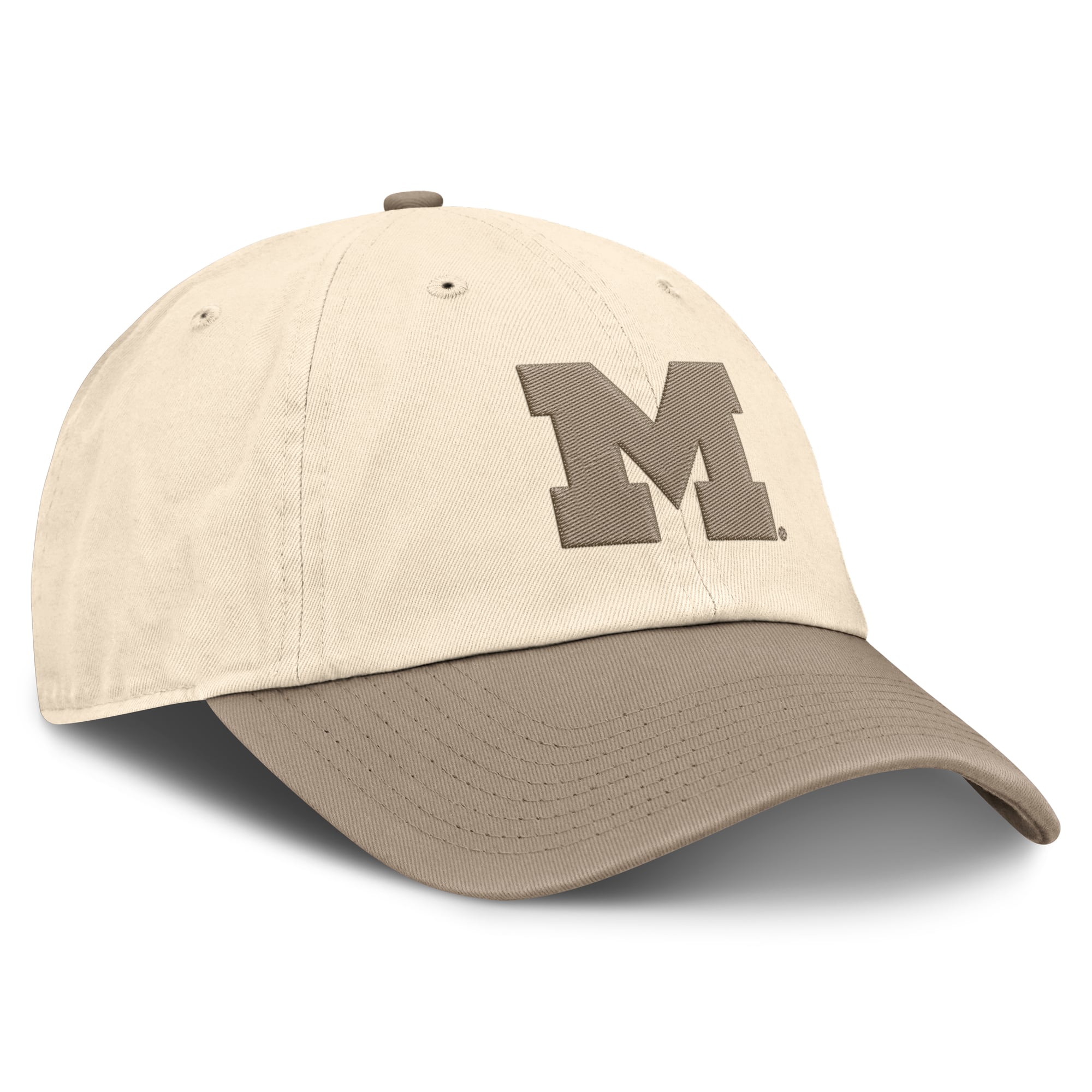 Men's Jordan Brand Natural/Khaki Michigan Wolverines Two-Tone Club Adjustable Hat