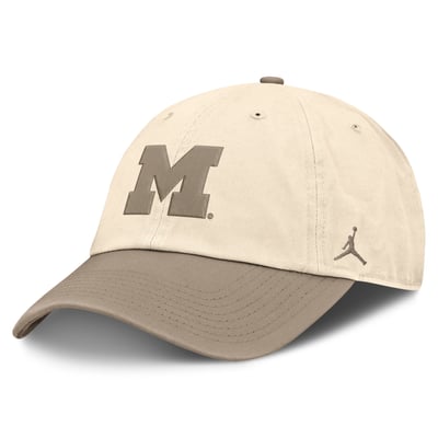 Michigan Wolverines Jordan Brand Two-Tone Club Adjustable Hat - Natural/Khaki
