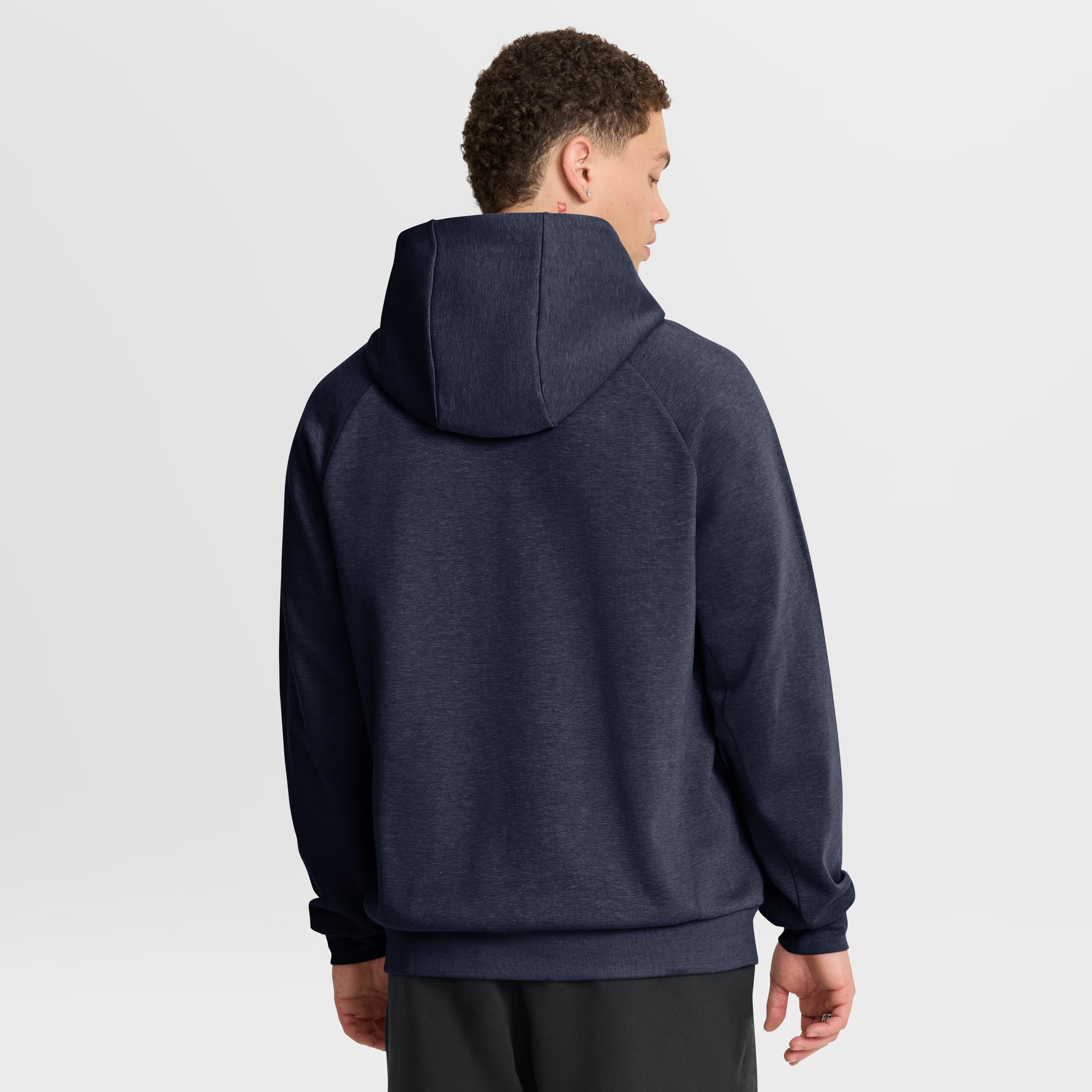 Men's Jordan Brand Navy Michigan Wolverines 2025 Courtside Basketball Practice Raglan Dri-FIT Hoodie