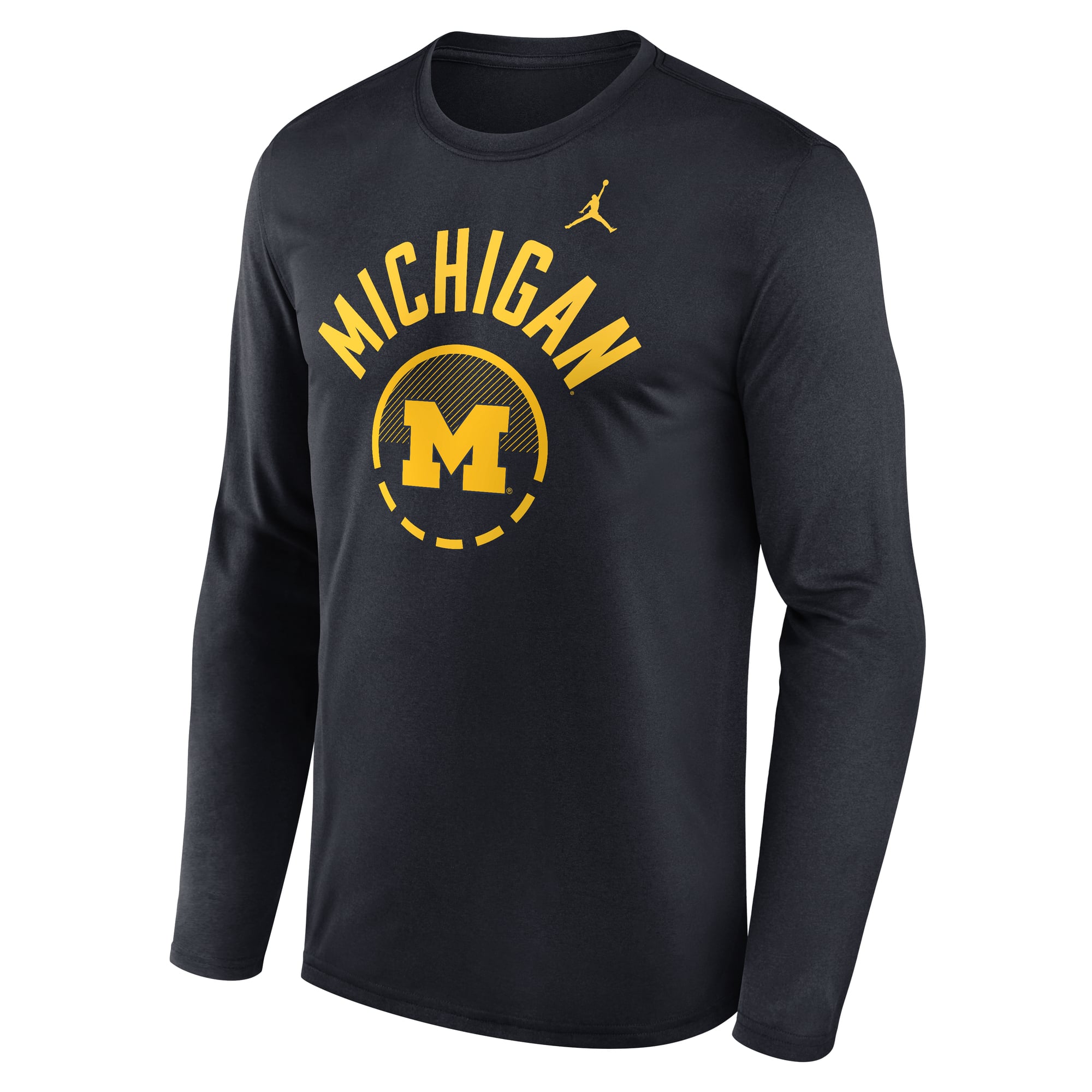 T-shirt à manches longues Jordan Brand Navy Michigan Wolverines 2026 Courtside Basketball Shootaround Legend Dri-FIT pour homme