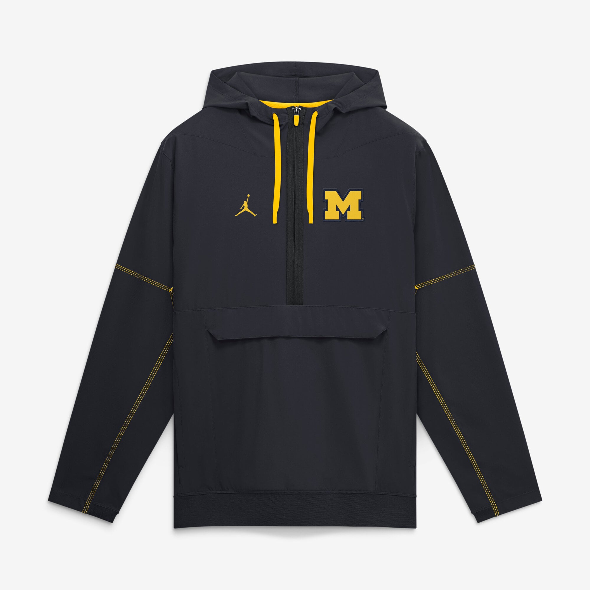 Veste anorak à demi-zip et capuche Jordan Brand bleu marine Michigan Wolverines 2026 pour homme