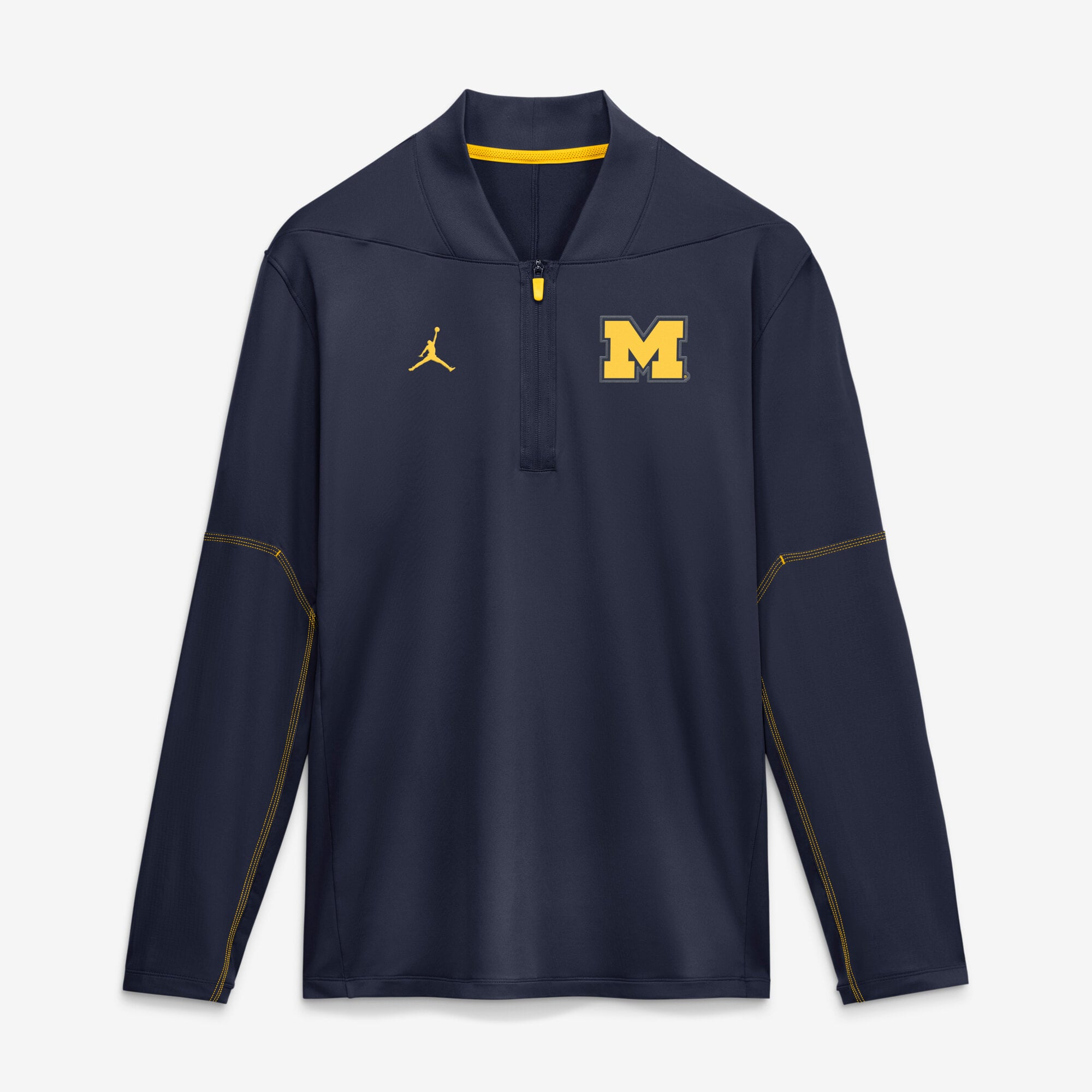 Men's Jordan Brand Navy Michigan Wolverines 2026 Sideline Midweight Half-Zip Dri-FIT Pullover