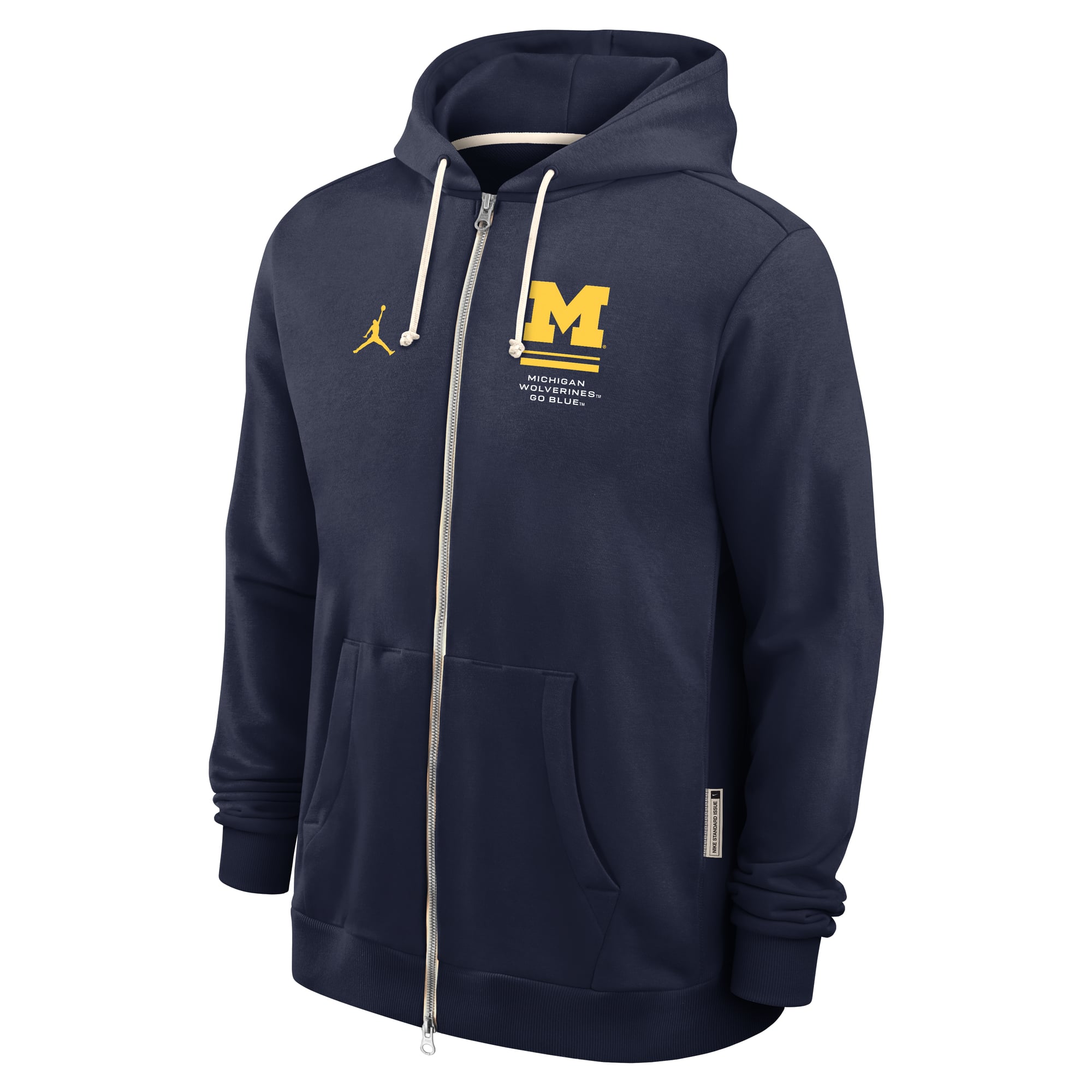 Sweat à capuche zippé Jordan Brand Navy Michigan Wolverines 2026 Sideline Standard Issue Dri-FIT pour homme