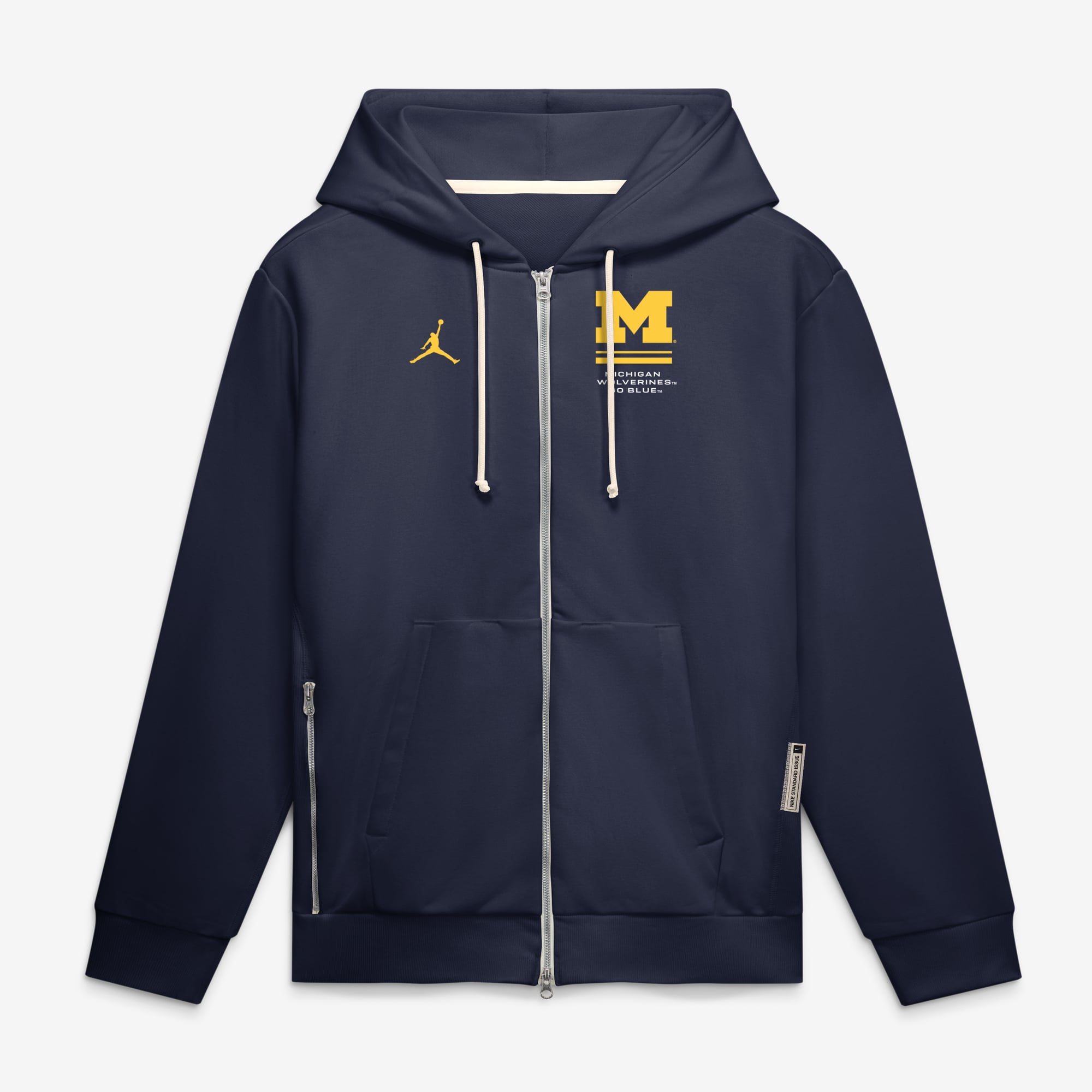 Sweat à capuche zippé Jordan Brand Navy Michigan Wolverines 2026 Sideline Standard Issue Dri-FIT pour homme
