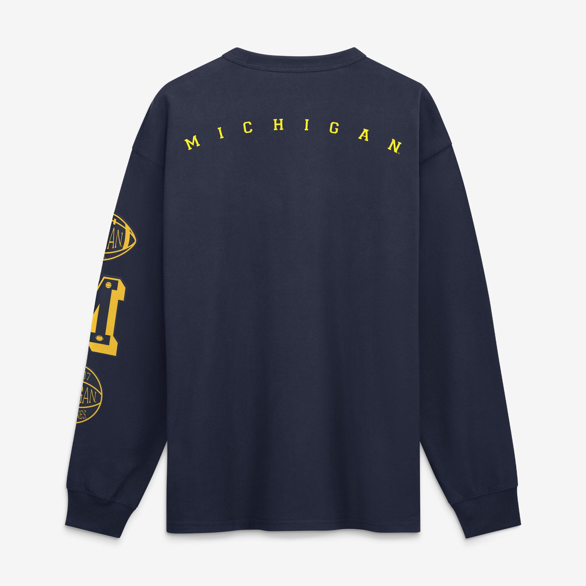 T-shirt à manches longues et poche Jordan Brand bleu marine Michigan Wolverines pour homme