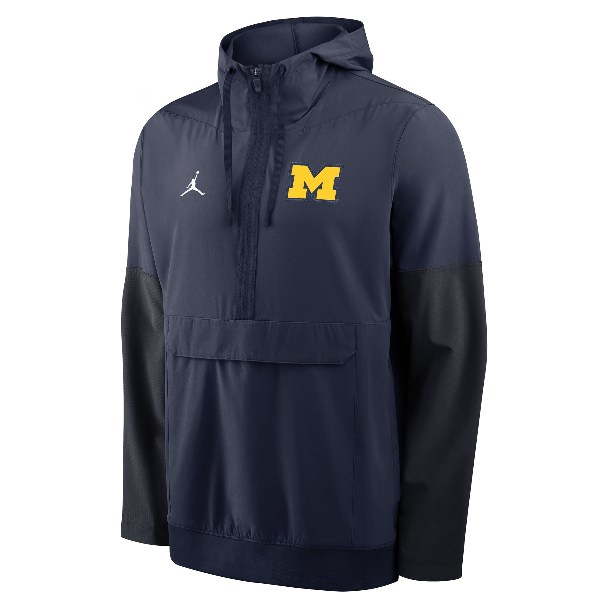 Veste anorak à demi-zip et capuche Jordan Brand bleu marine Michigan Wolverines pour homme