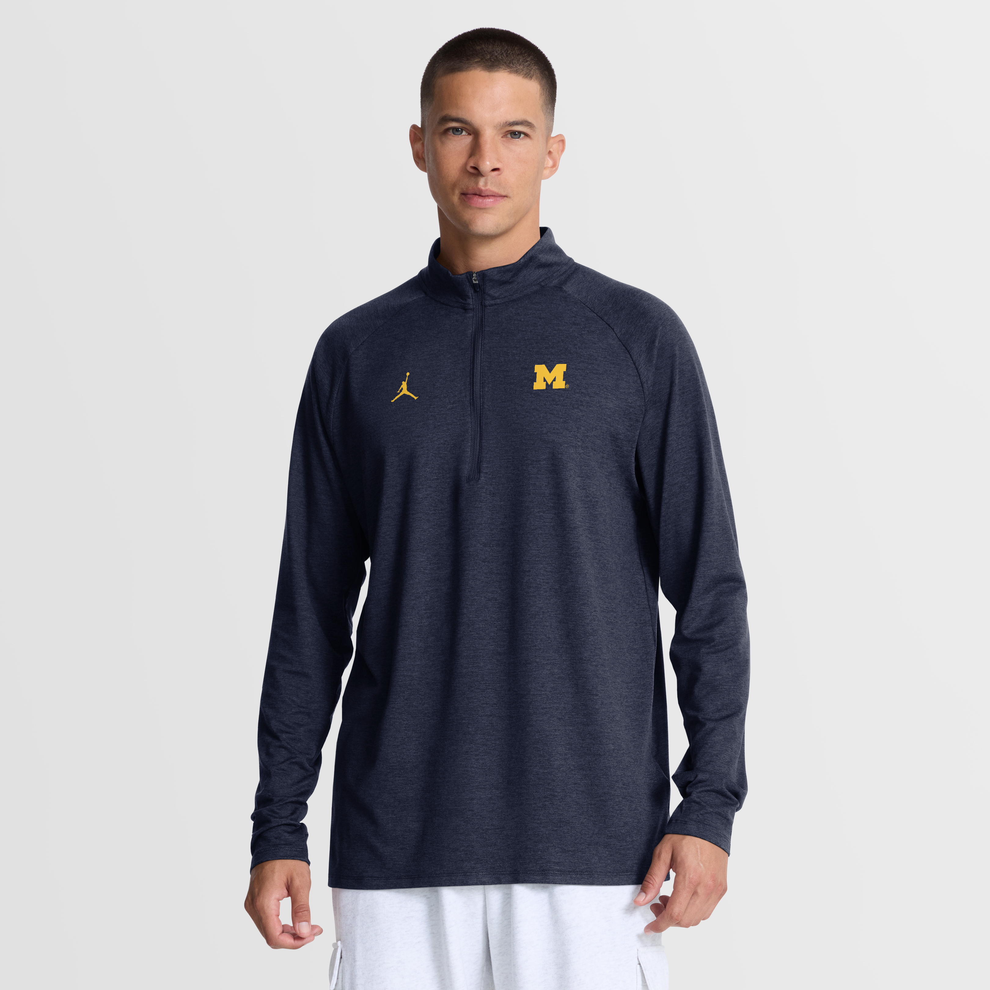 Men's Jordan Brand Navy Michigan Wolverines Dri-FIT Stride Half-Zip Running Top