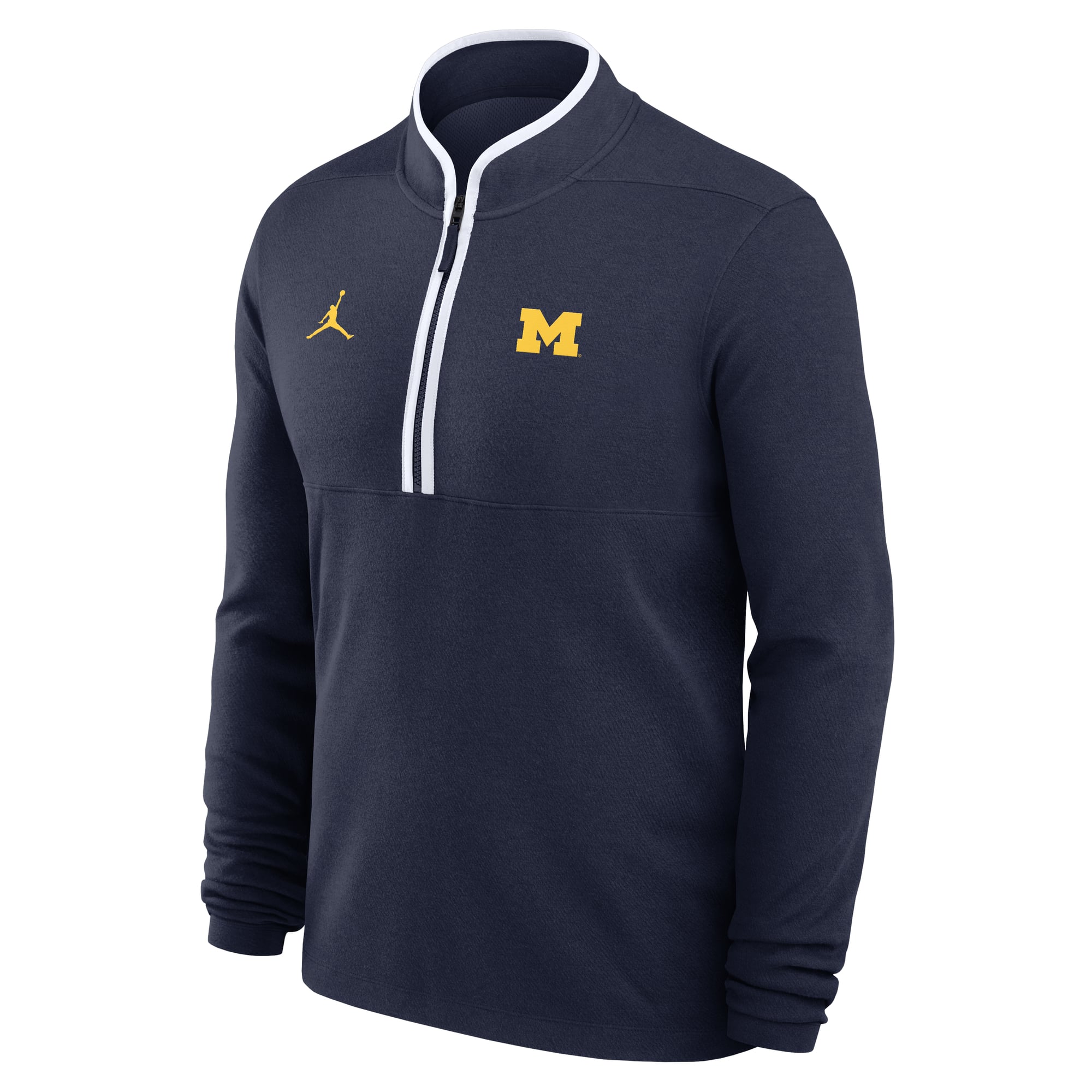 Pull à demi-zip Jordan Brand bleu marine Michigan Wolverines Dri-FIT Victory pour homme