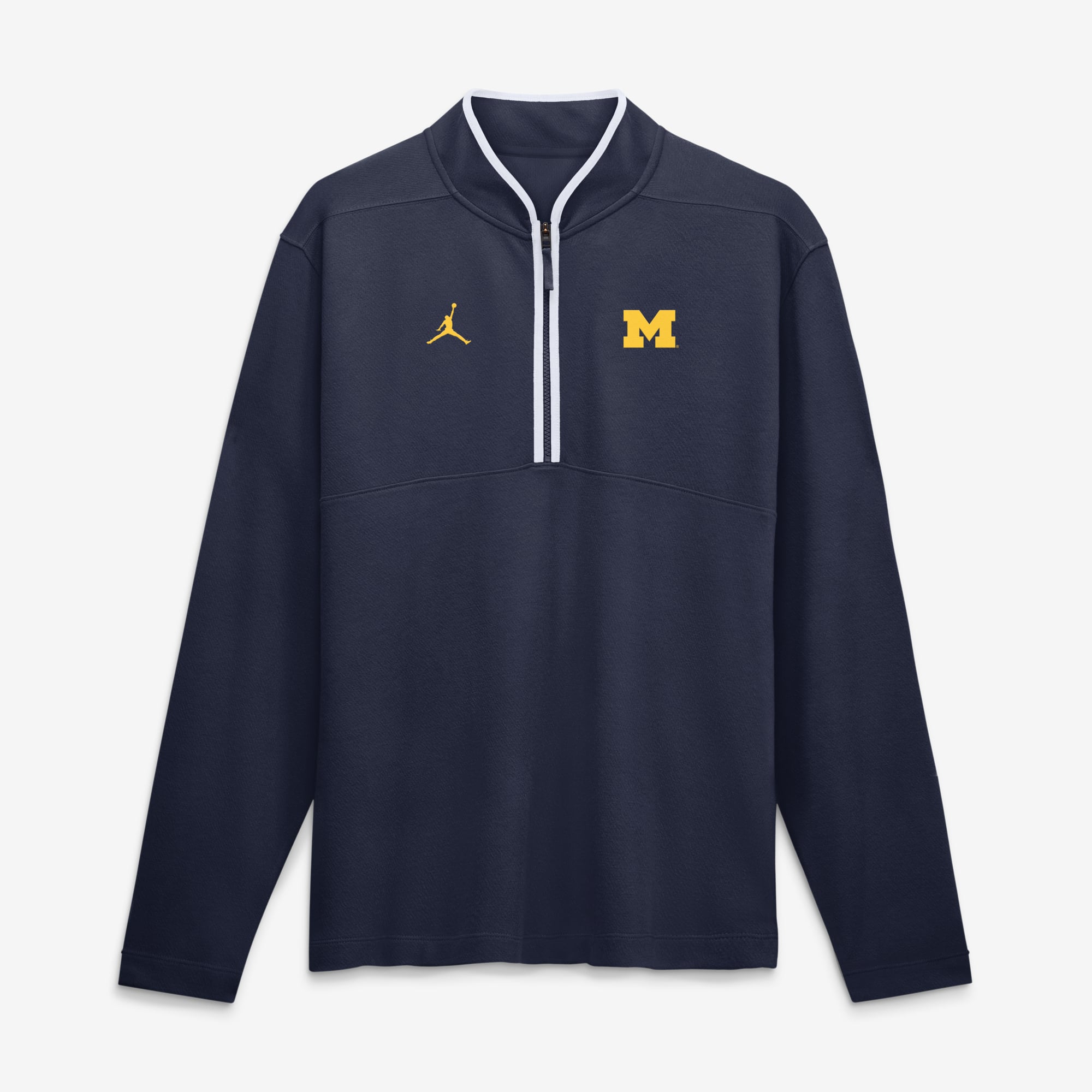 Pull à demi-zip Jordan Brand bleu marine Michigan Wolverines Dri-FIT Victory pour homme