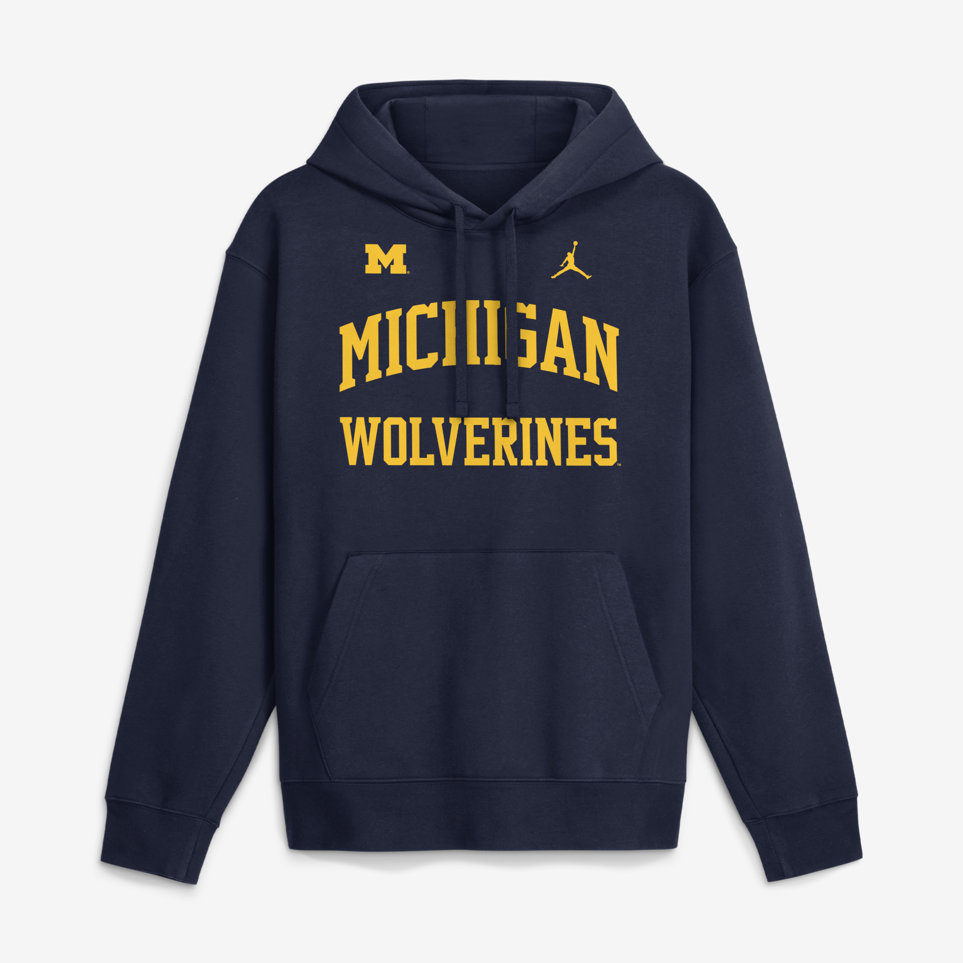 Men's Jordan Brand Navy Michigan Wolverines Primetime Arched Club Fleece Pullover Hoodie