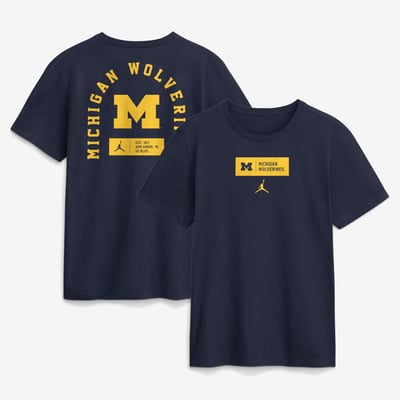 Michigan Wolverines Jordan Brand Primetime Crew T-Shirt - Navy

