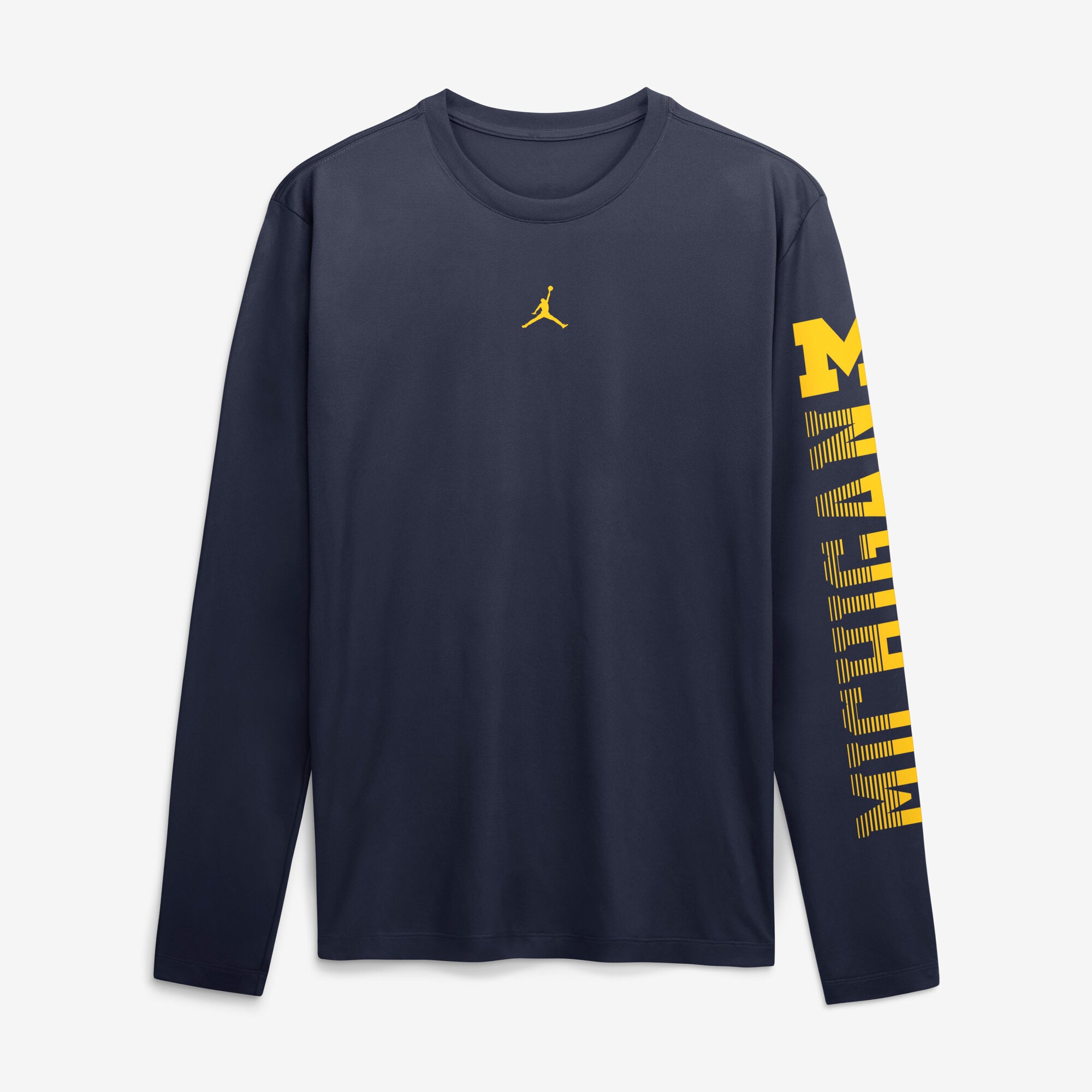 Men's Jordan Brand Navy Michigan Wolverines Primetime Logo Sleeve Legend Dri-FIT Long T-Shirt