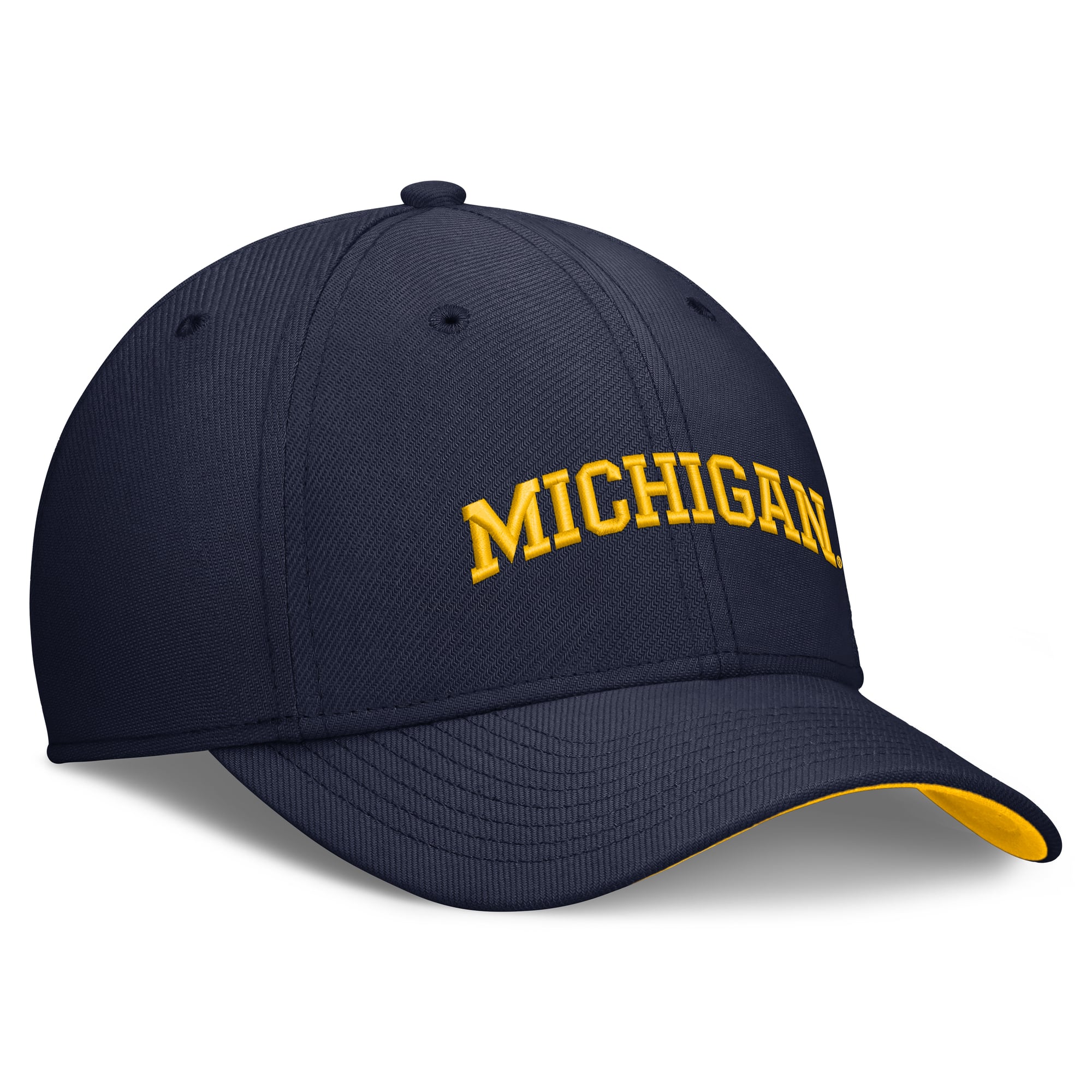 Casquette Jordan Brand bleu marine Michigan Wolverines Primetime Team Rise Dri-FIT Flex pour homme