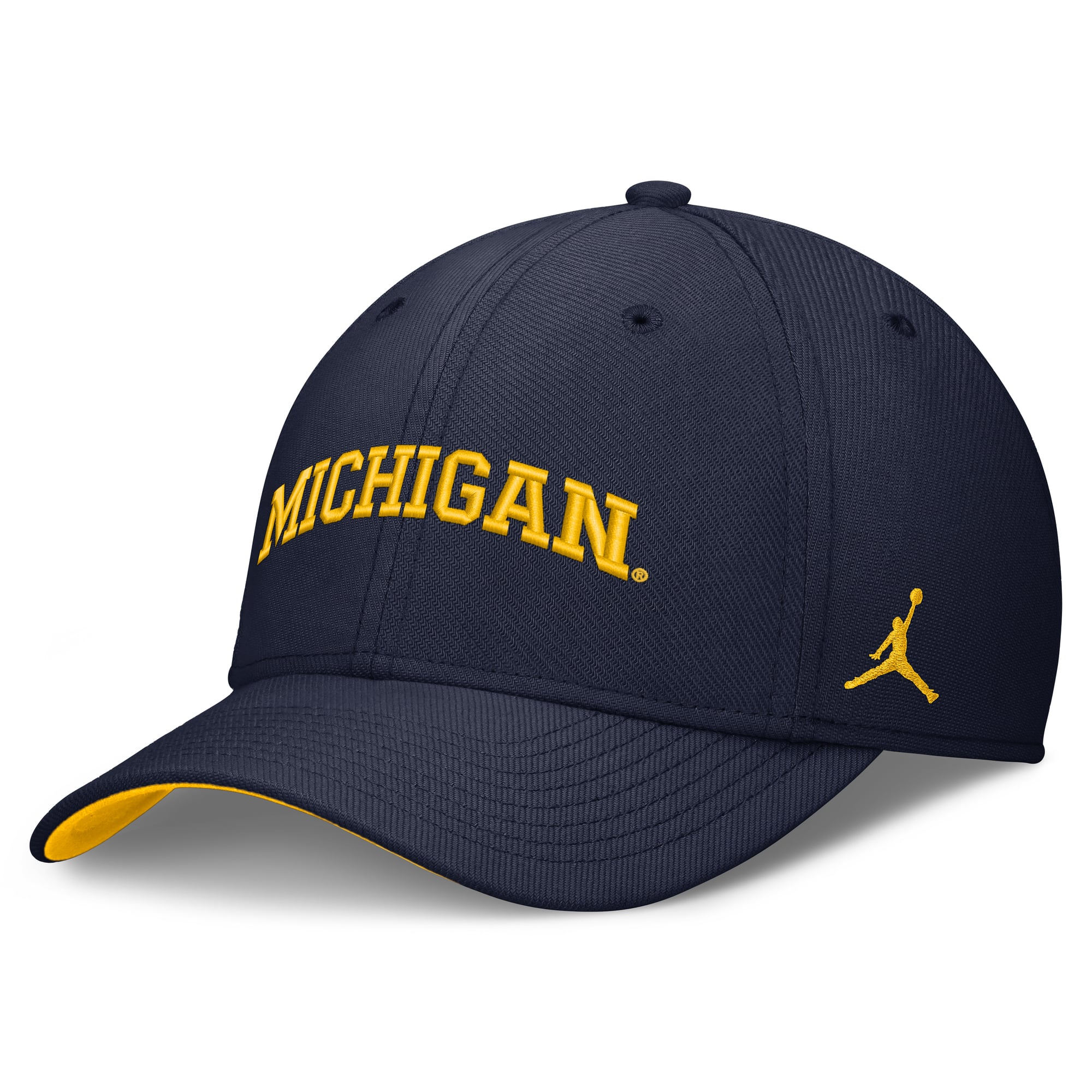 Casquette Jordan Brand bleu marine Michigan Wolverines Primetime Team Rise Dri-FIT Flex pour homme