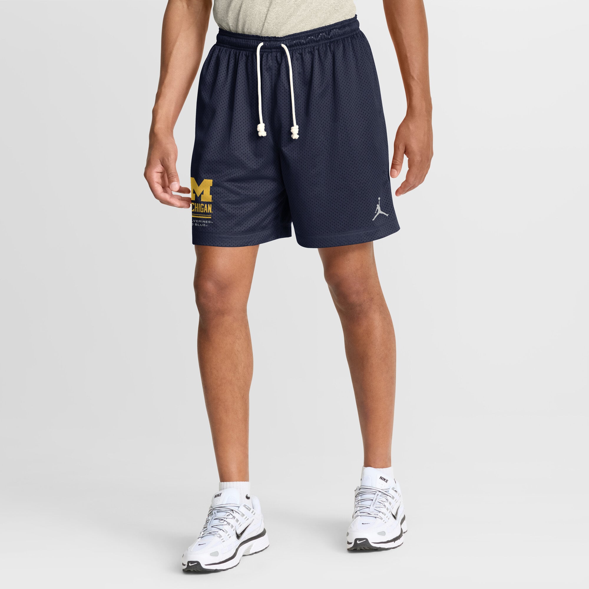 Short réversible Dri-FIT Jordan Brand bleu marine/anthracite Michigan Wolverines Sideline pour homme