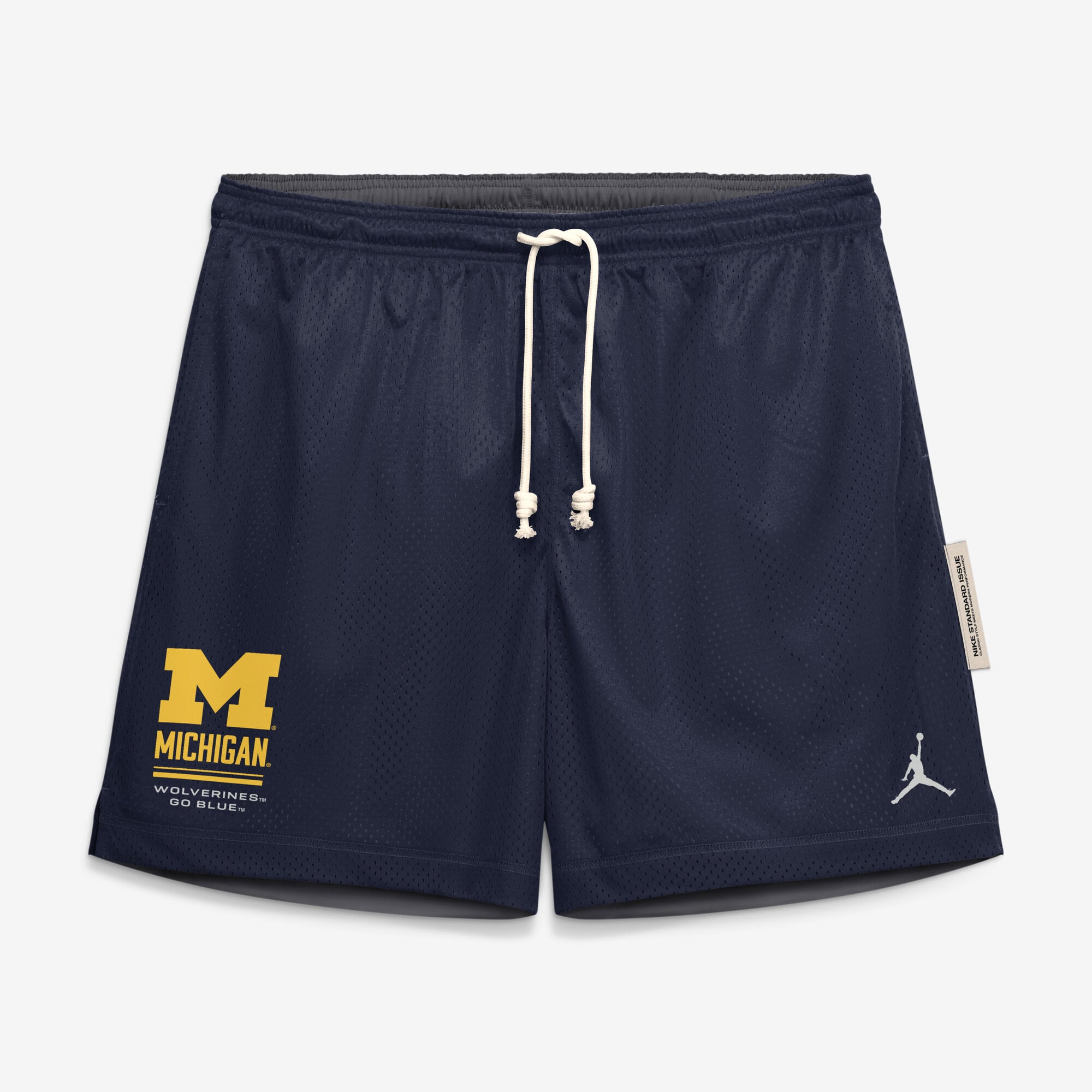 Short réversible Dri-FIT Jordan Brand bleu marine/anthracite Michigan Wolverines Sideline pour homme