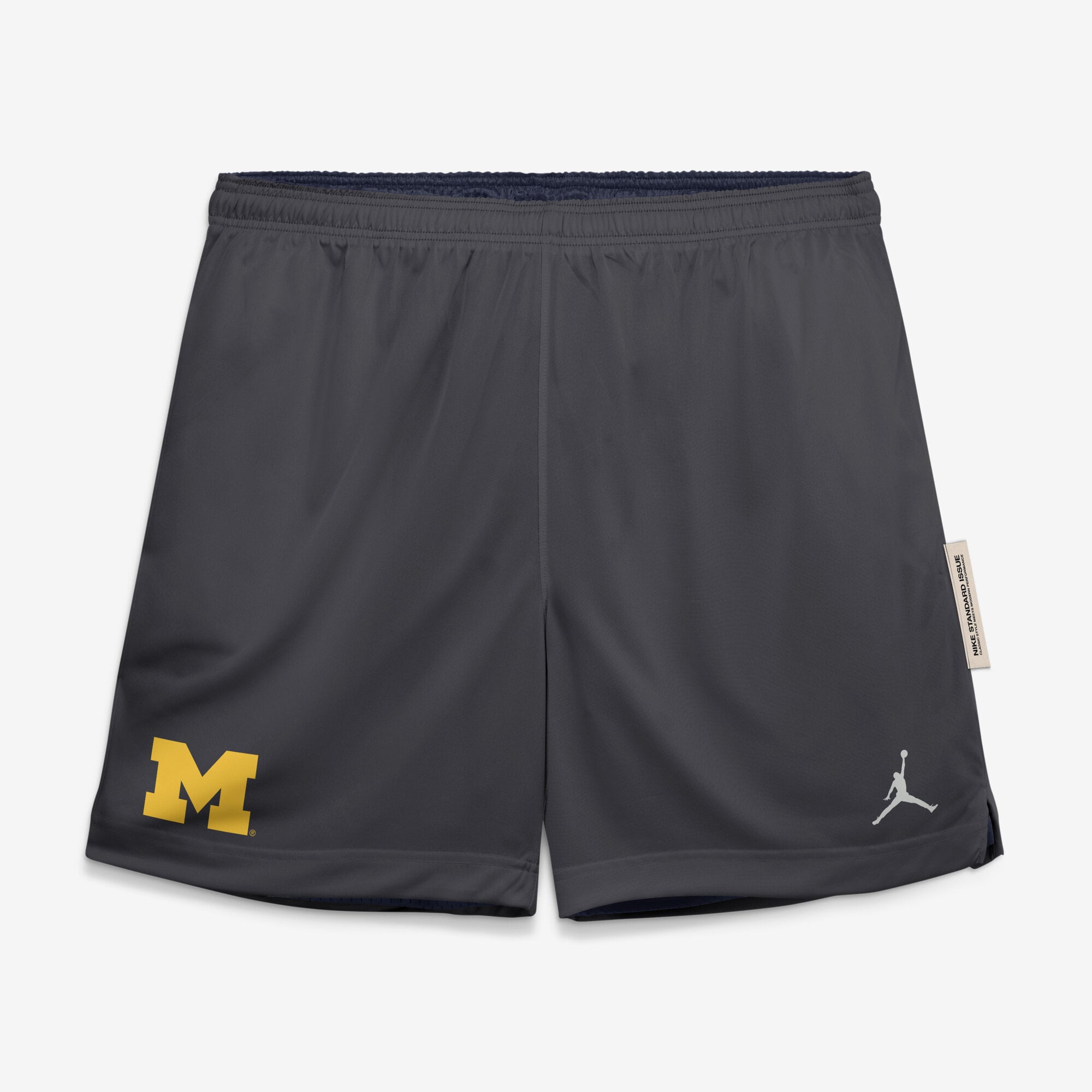 Short réversible Dri-FIT Jordan Brand bleu marine/anthracite Michigan Wolverines Sideline pour homme
