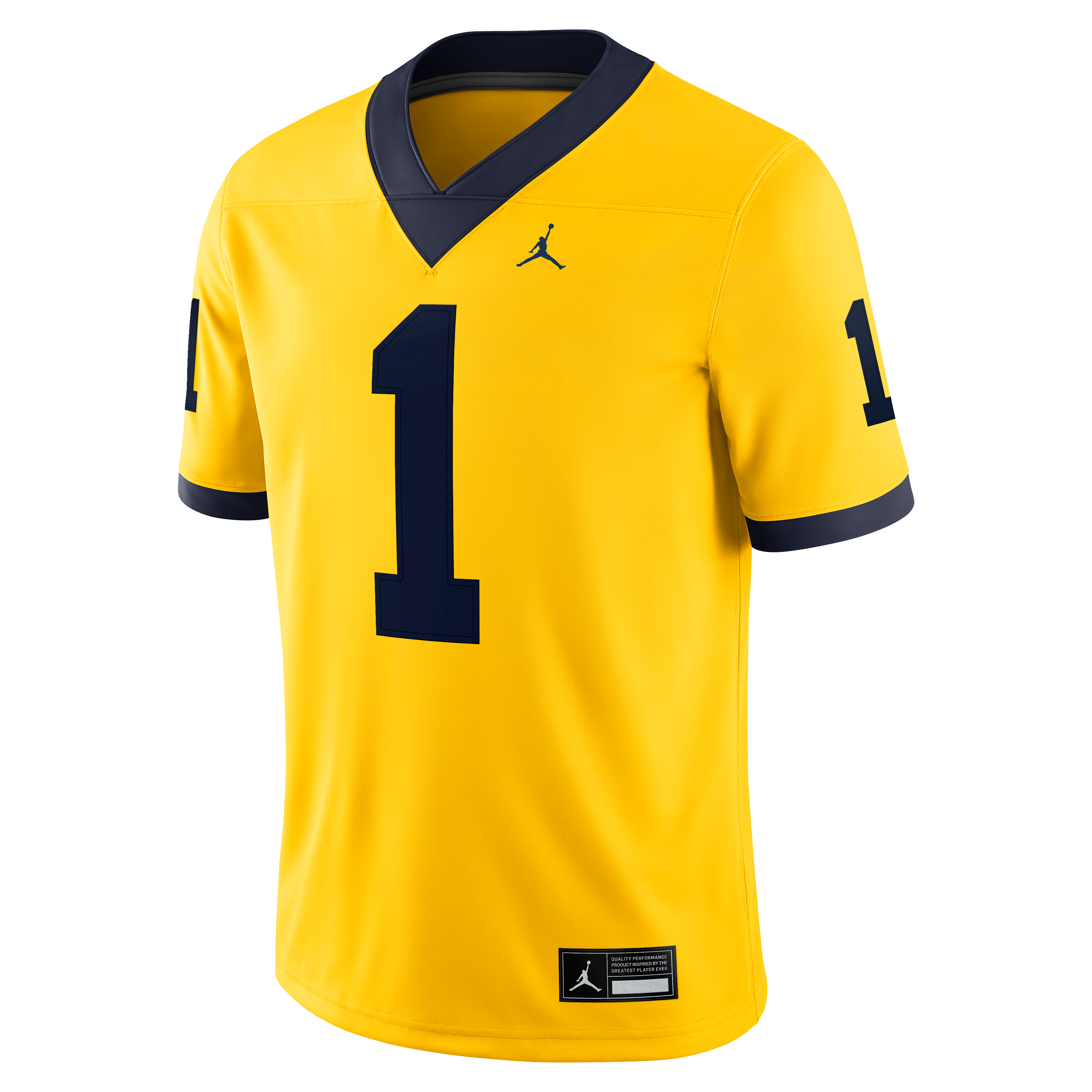 Maillot de football américain alternatif Jordan Brand n° 1 Maize Michigan Wolverines pour homme