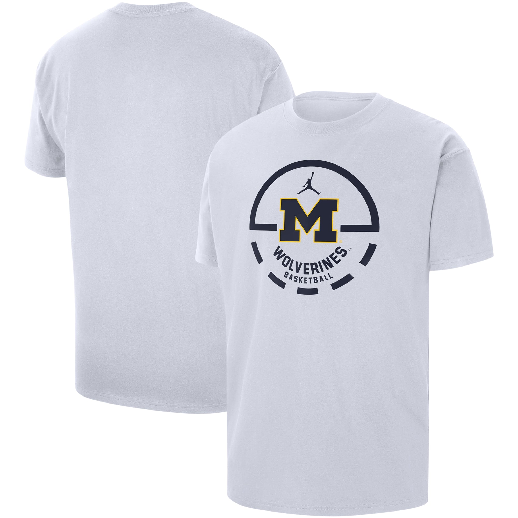 Men's Jordan Brand White Michigan Wolverines Free Throw Basketball T-Shirt