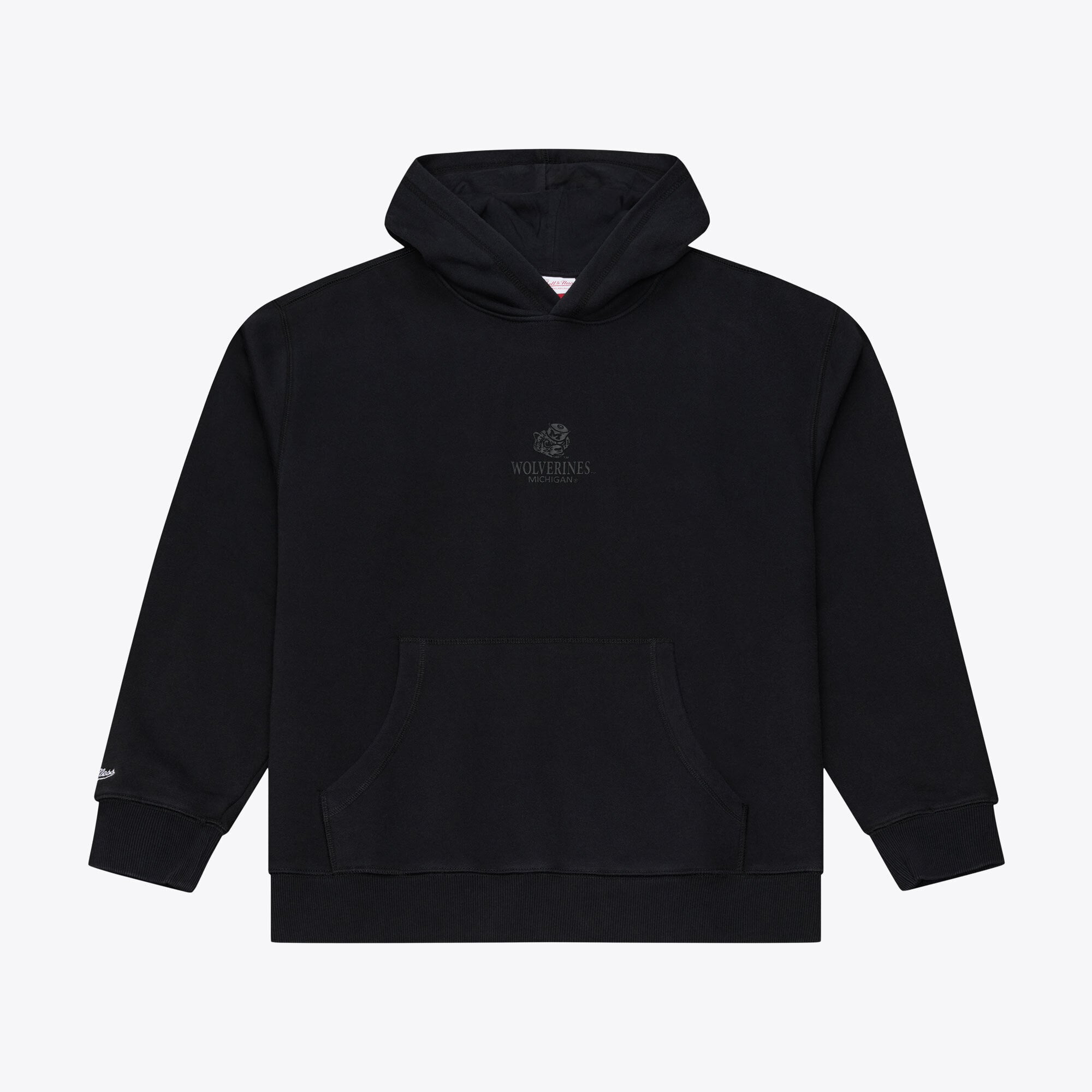 Men's Mitchell & Ness  Black Michigan Wolverines Monochrome Icon Fleece Hoodie