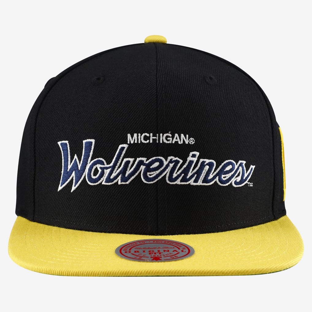 Men's Mitchell & Ness Black Michigan Wolverines Team Script 2.0 ...