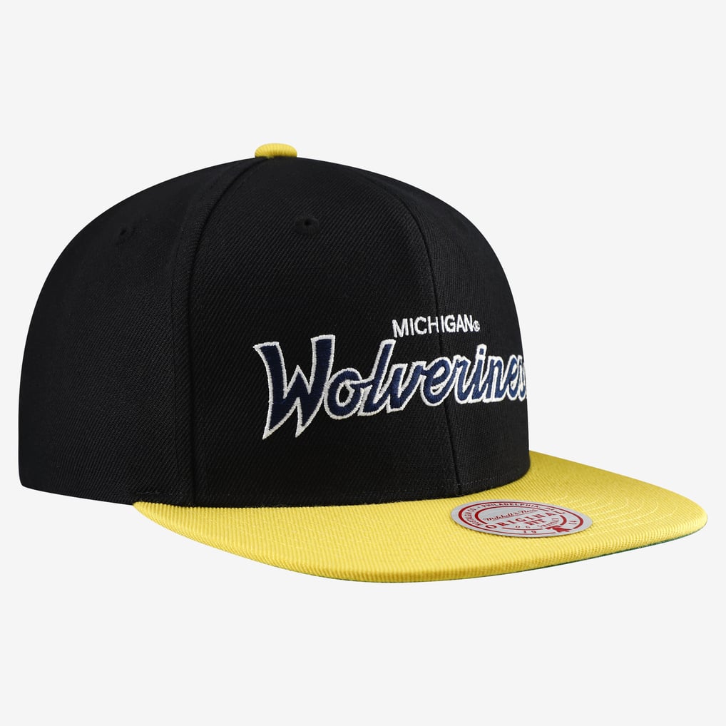 Men's Mitchell & Ness Black Michigan Wolverines Team Script 2.0 ...