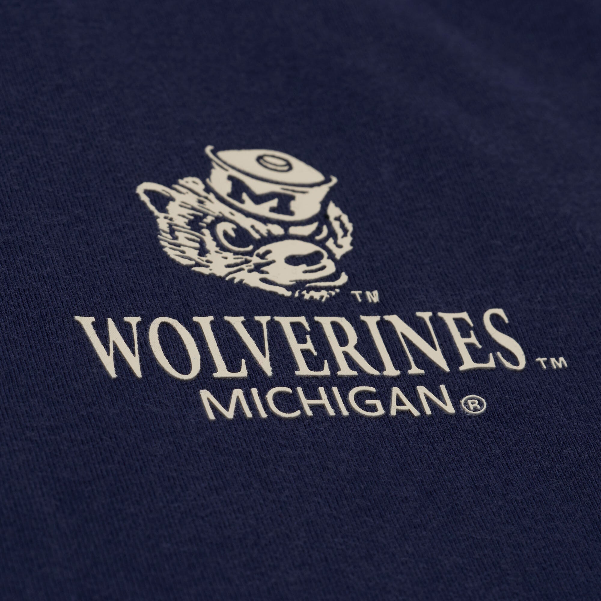 T-shirt Mitchell & Ness bleu marine Michigan Wolverines Core Icon pour homme