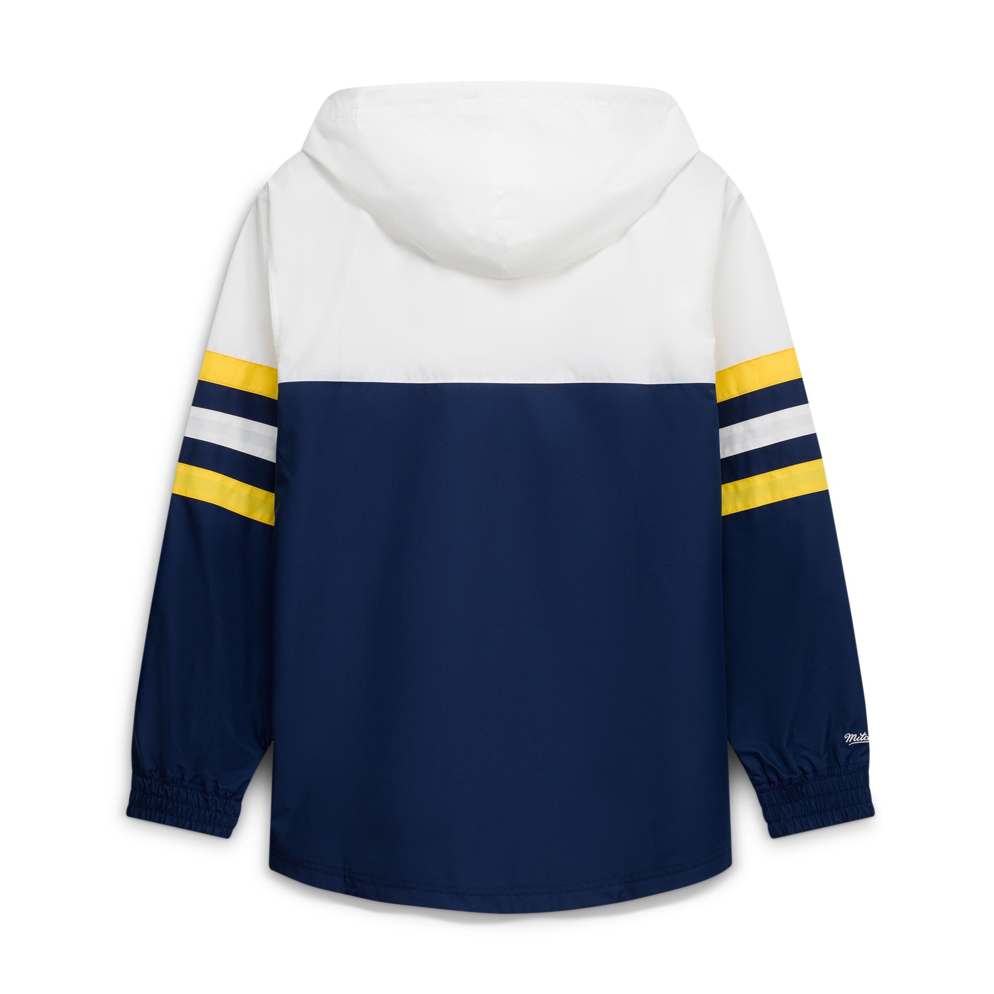 Men's Mitchell & Ness Navy Michigan Wolverines Head Coach Lightweight Anorak Half-Zip Windbreaker