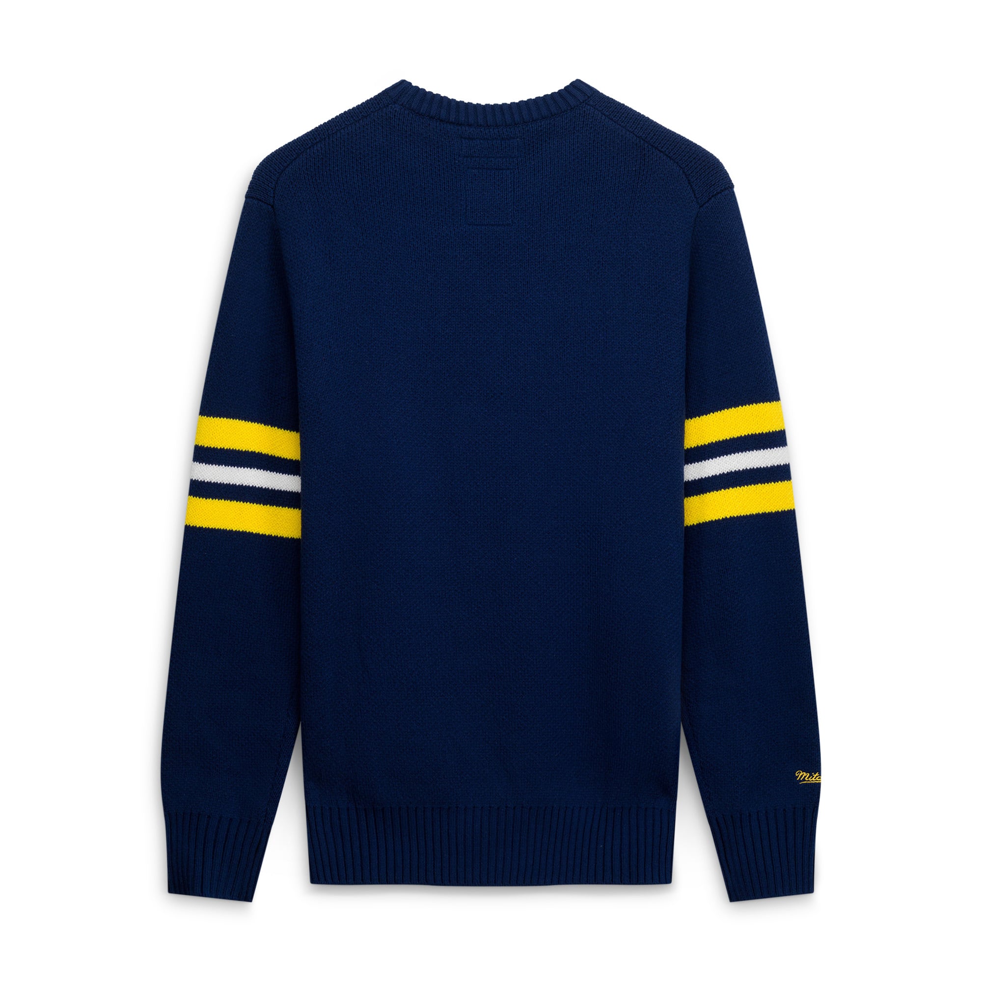 Men's Mitchell & Ness Navy Michigan Wolverines Head Coach Sweater