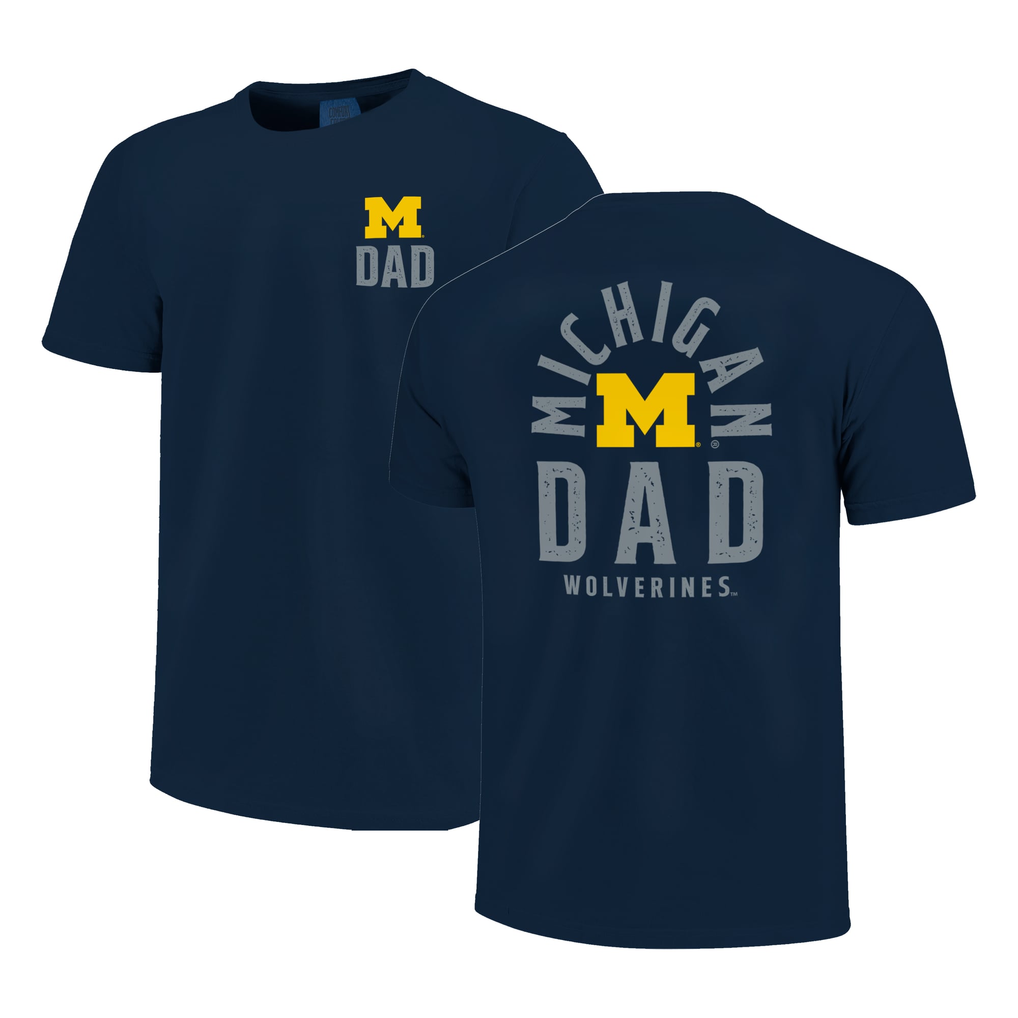 T-shirt homme bleu marine Michigan Wolverines avec logo mascotte pour la fête des pères