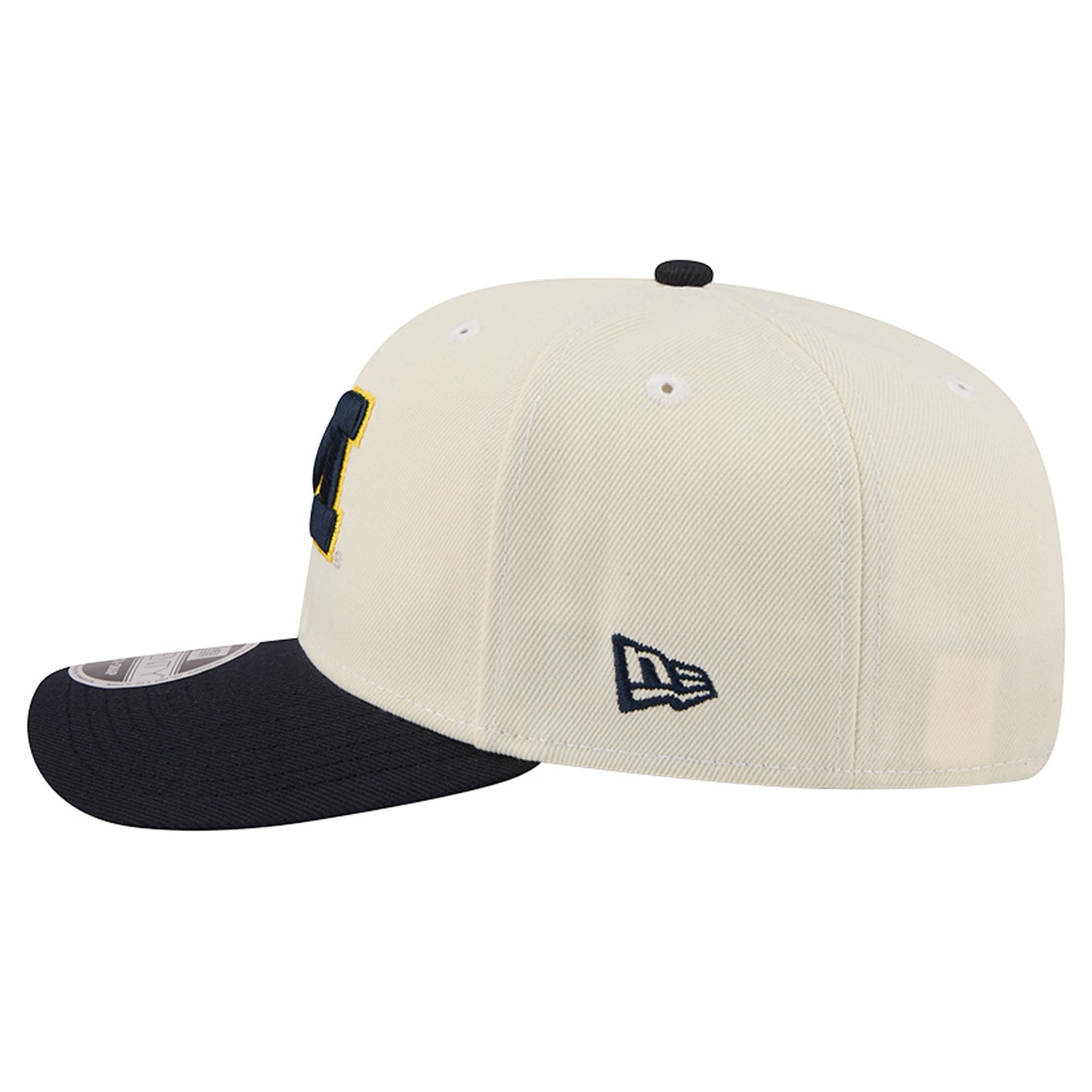 Men's New Era Cream/Navy Michigan Wolverines America's 250th 9SEVENTY Adjustable Hat