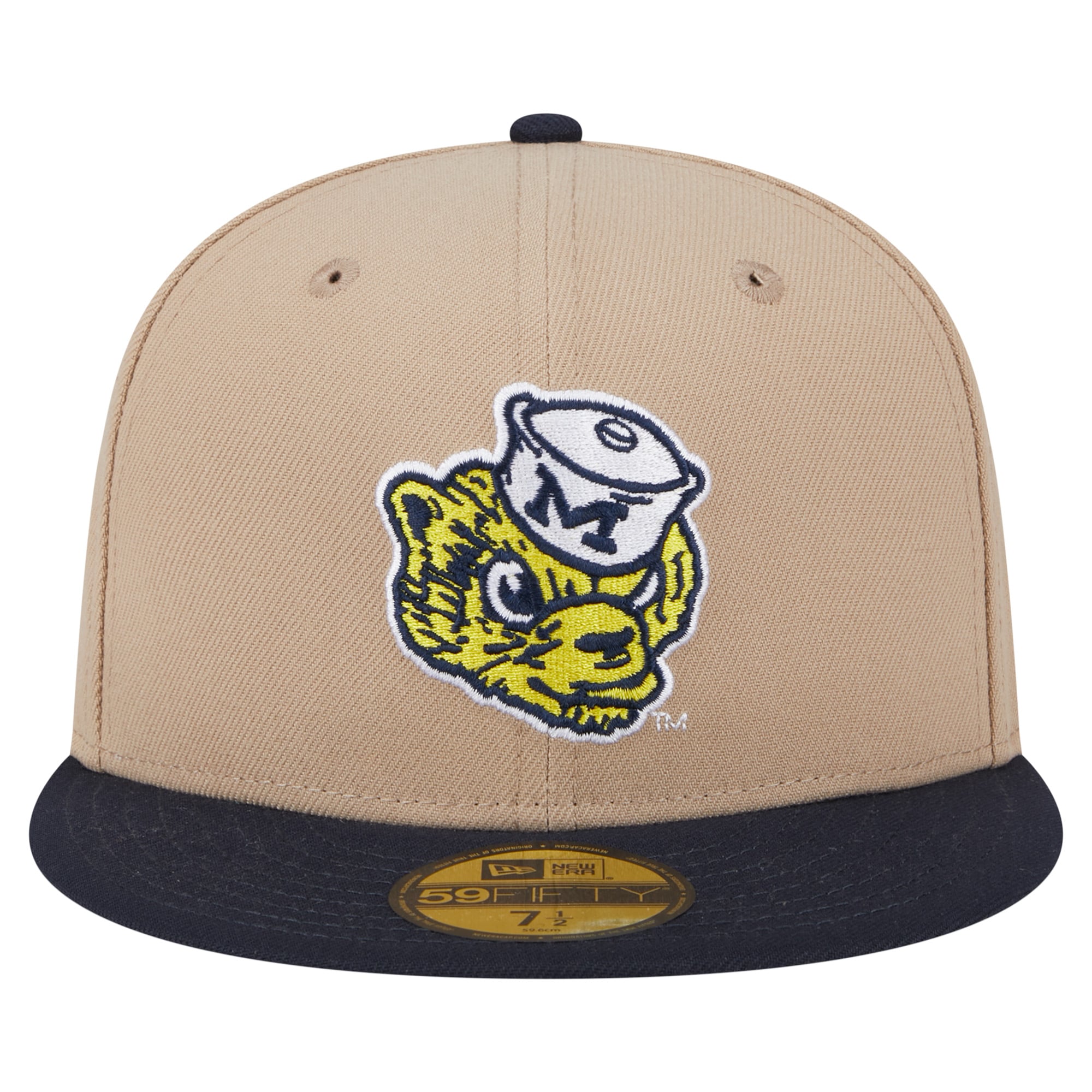 Men's New Era  Khaki Michigan Wolverines Throwback Two-Tone 59FIFTY Fitted Hat