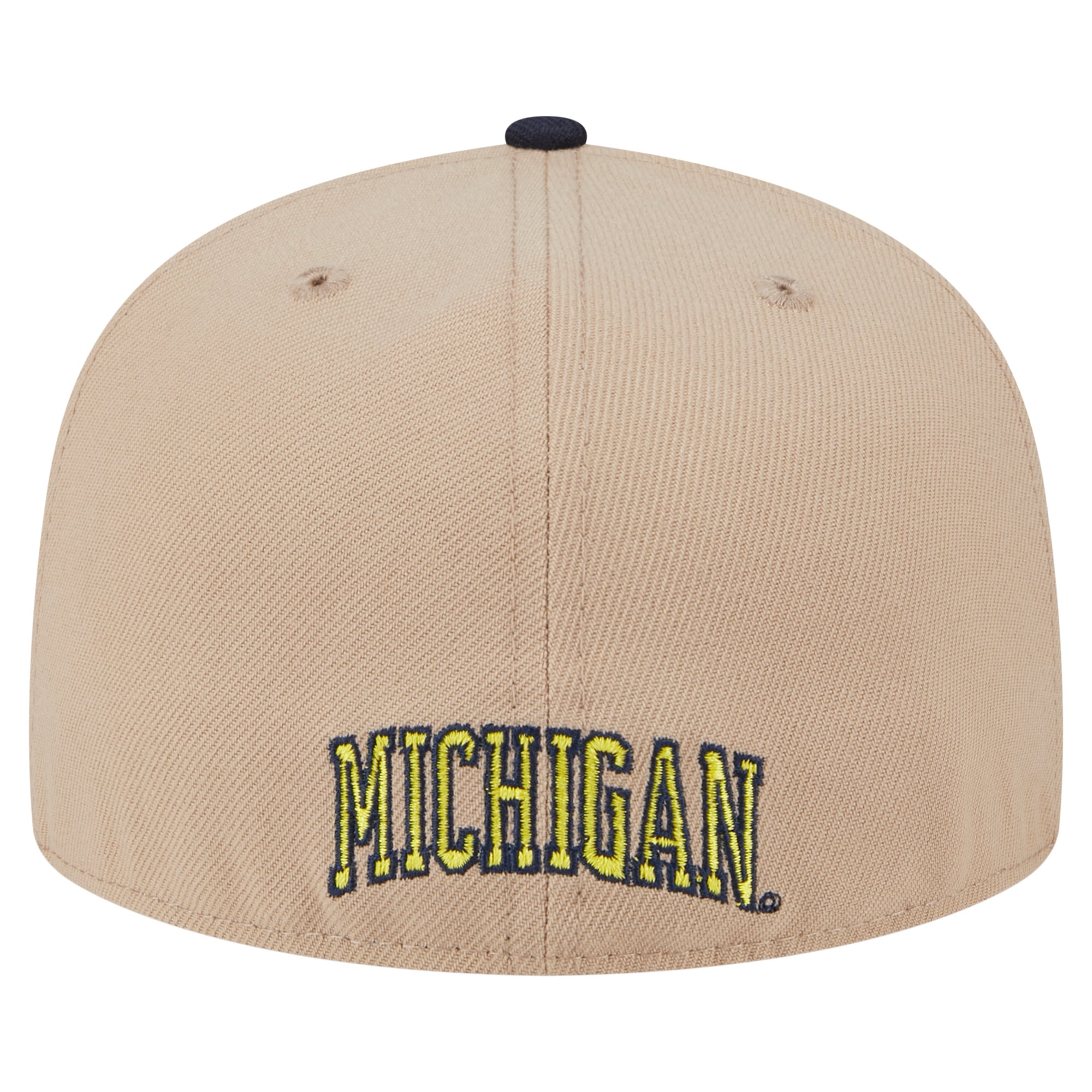 Men's New Era  Khaki Michigan Wolverines Throwback Two-Tone 59FIFTY Fitted Hat
