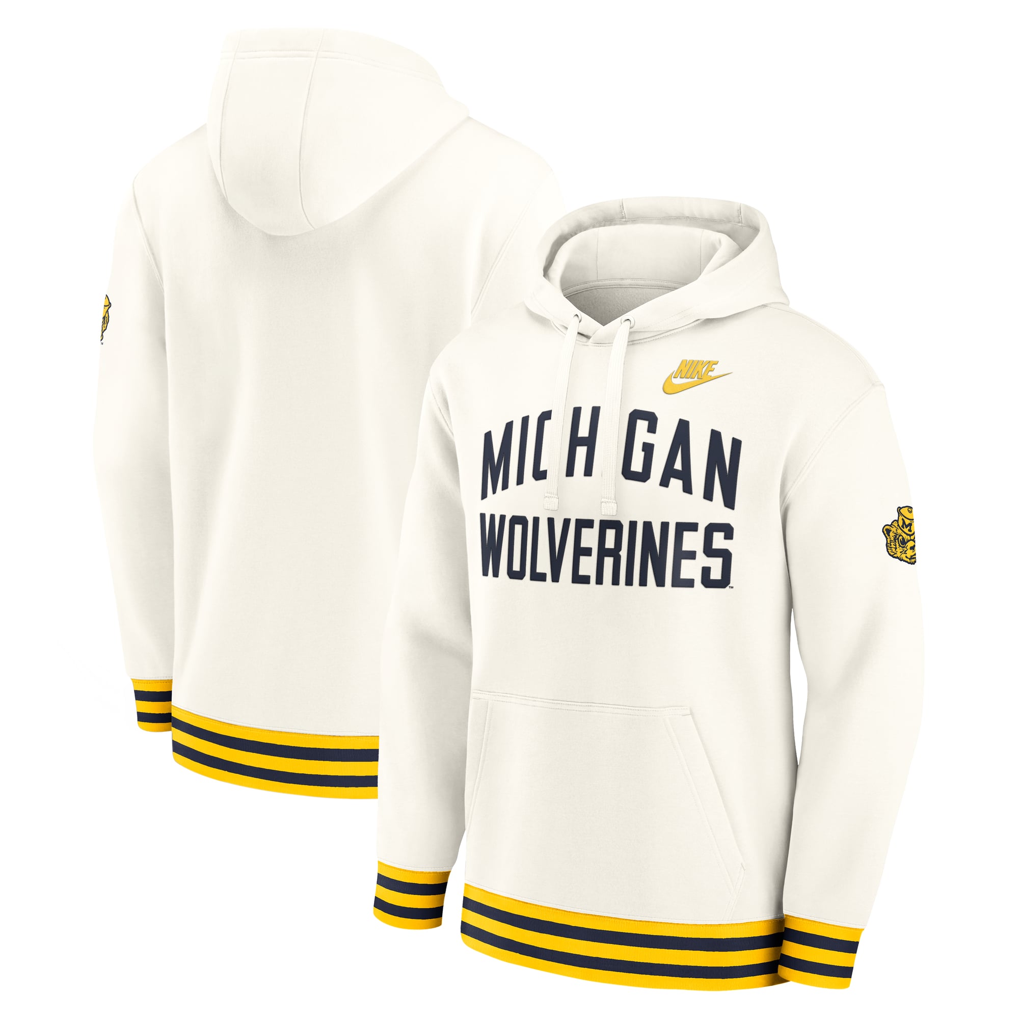 Men's Nike  Cream Michigan Wolverines Legacy Retro Pullover Hoodie