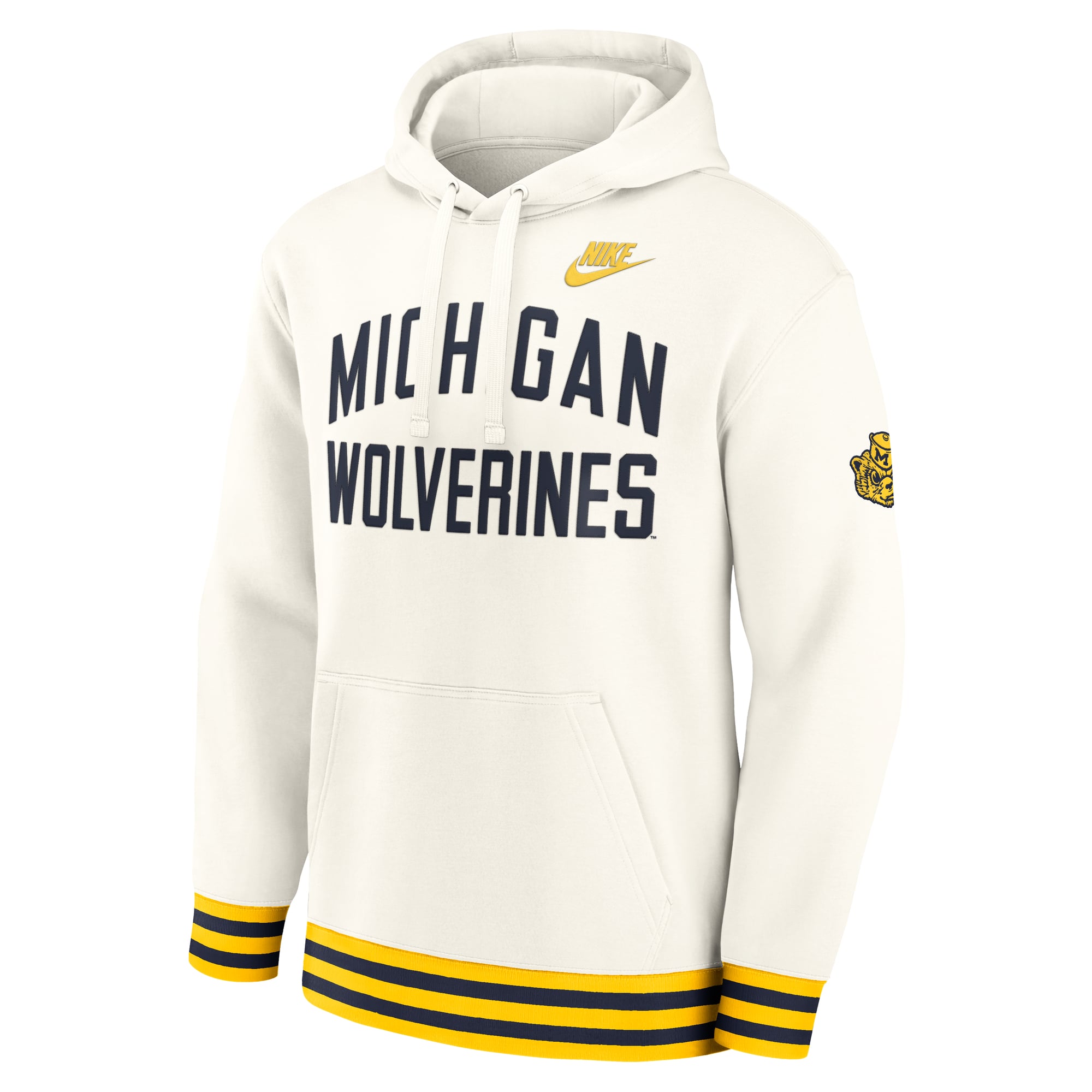 Men's Nike  Cream Michigan Wolverines Legacy Retro Pullover Hoodie